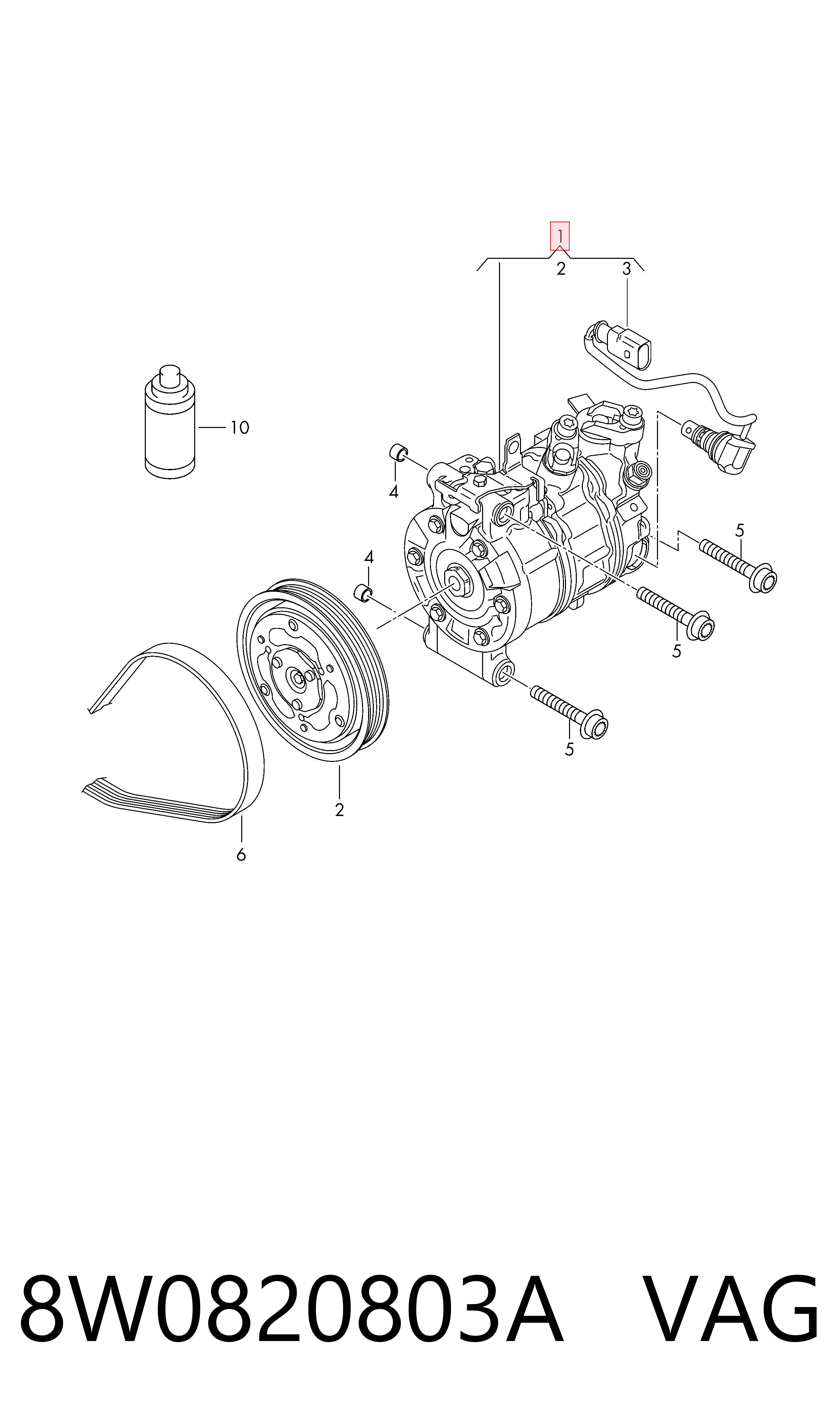 8W0820803A VAG Компрессор хладагента
