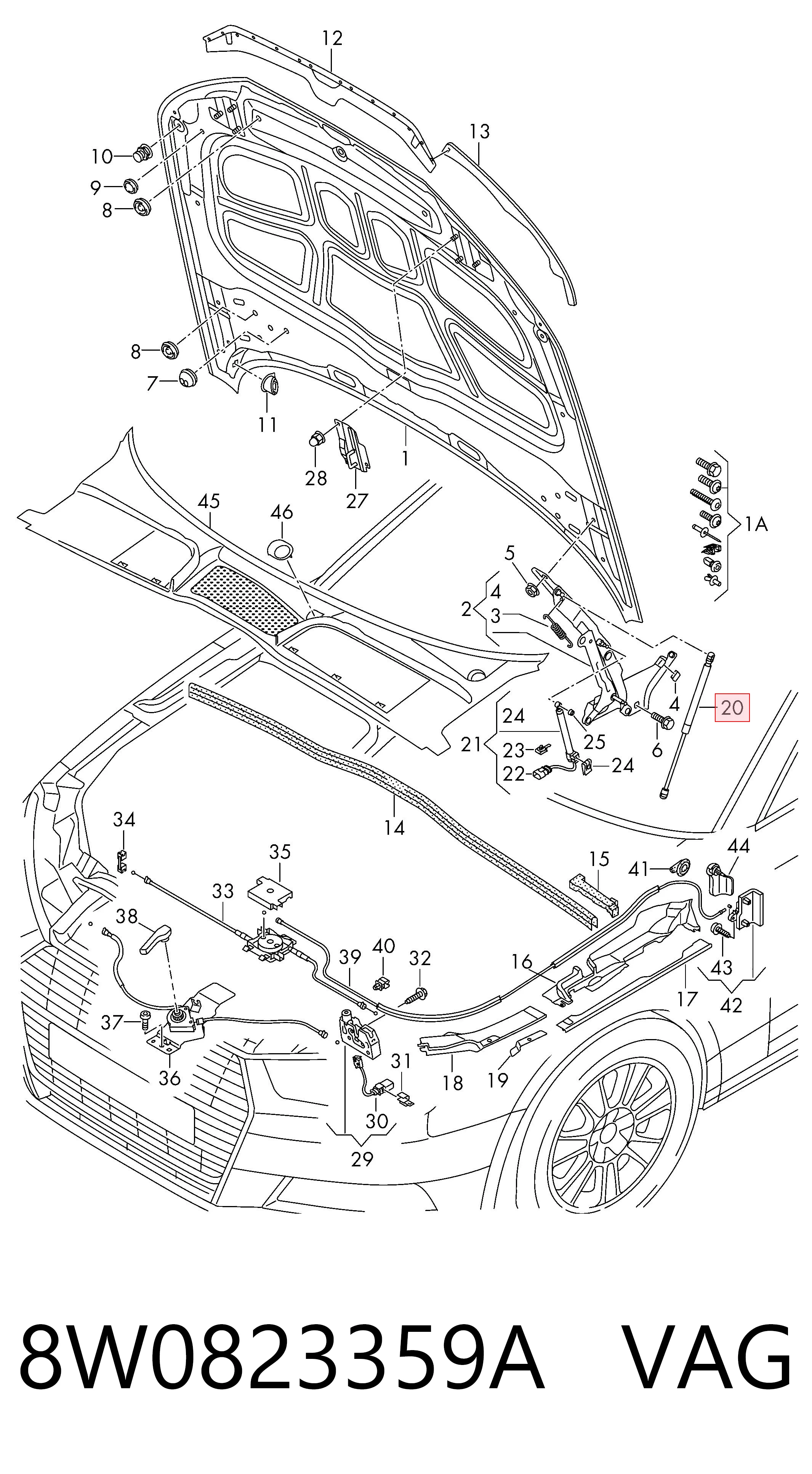 Купить Амортизатор капота Ауди А5 Sportback F5A, F5F