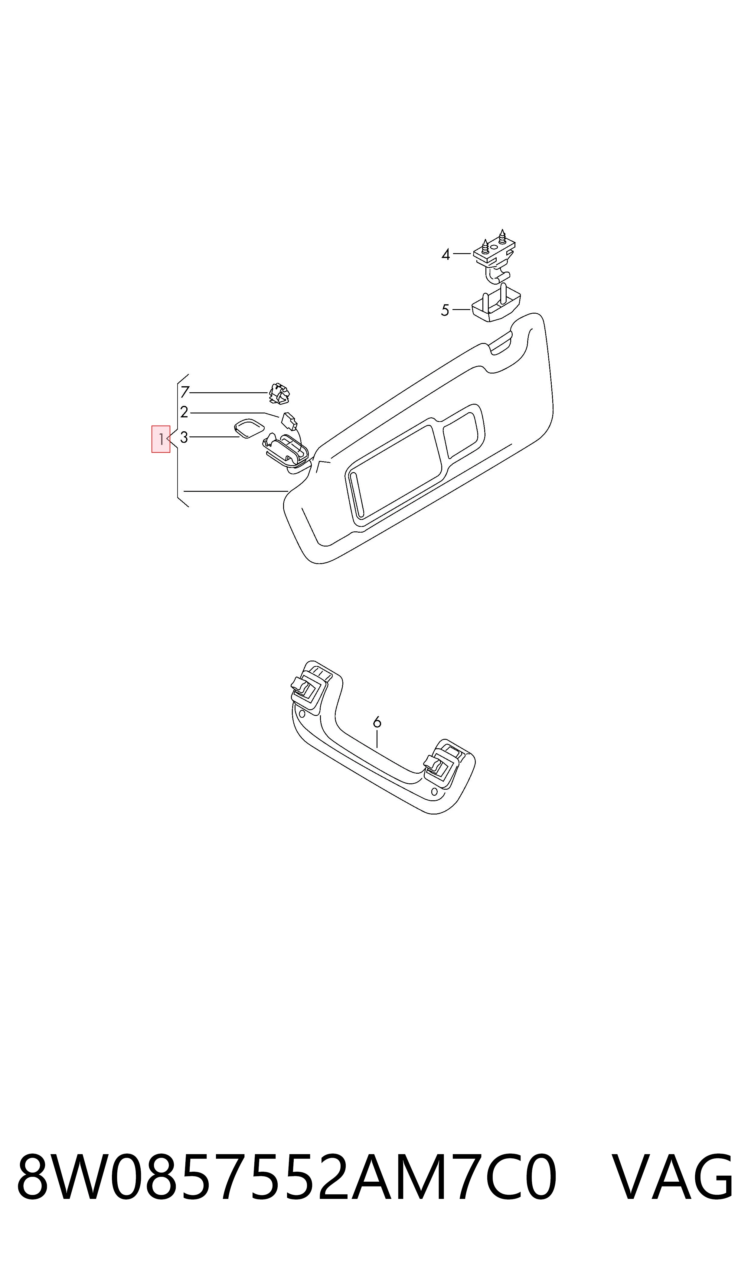 8W0857552AM7C0 VAG Козырек противосолнечный
