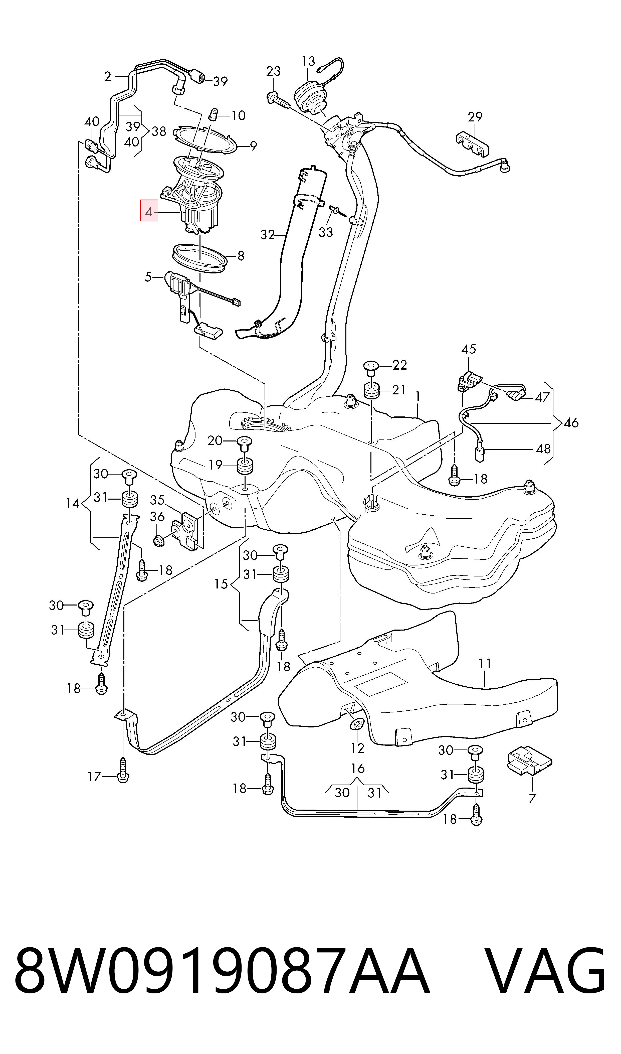 8W0919087AA VAG Электробензонасос