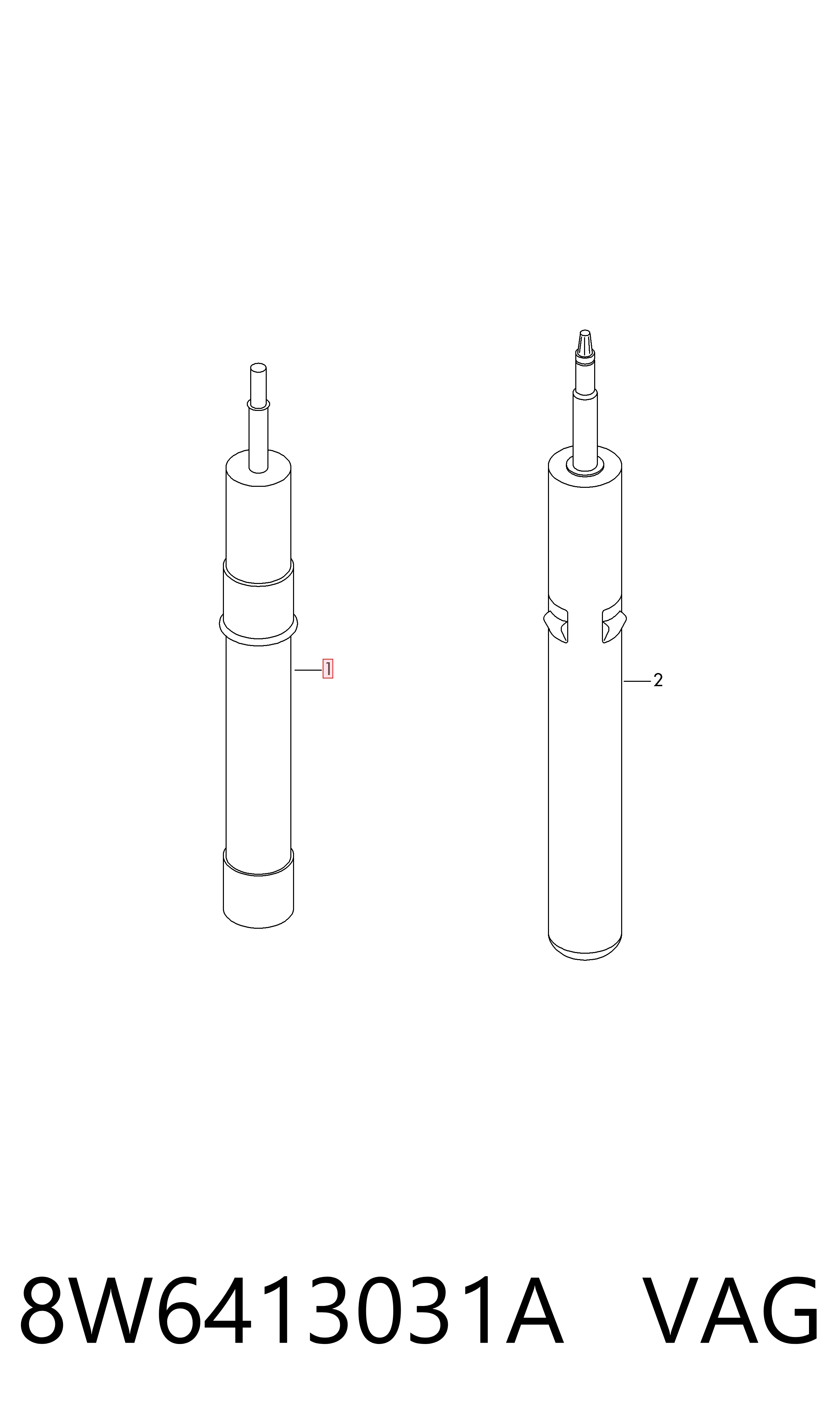 Стойка амортизатора передняя VAG 8W6413031A цена, от 73.56 USD