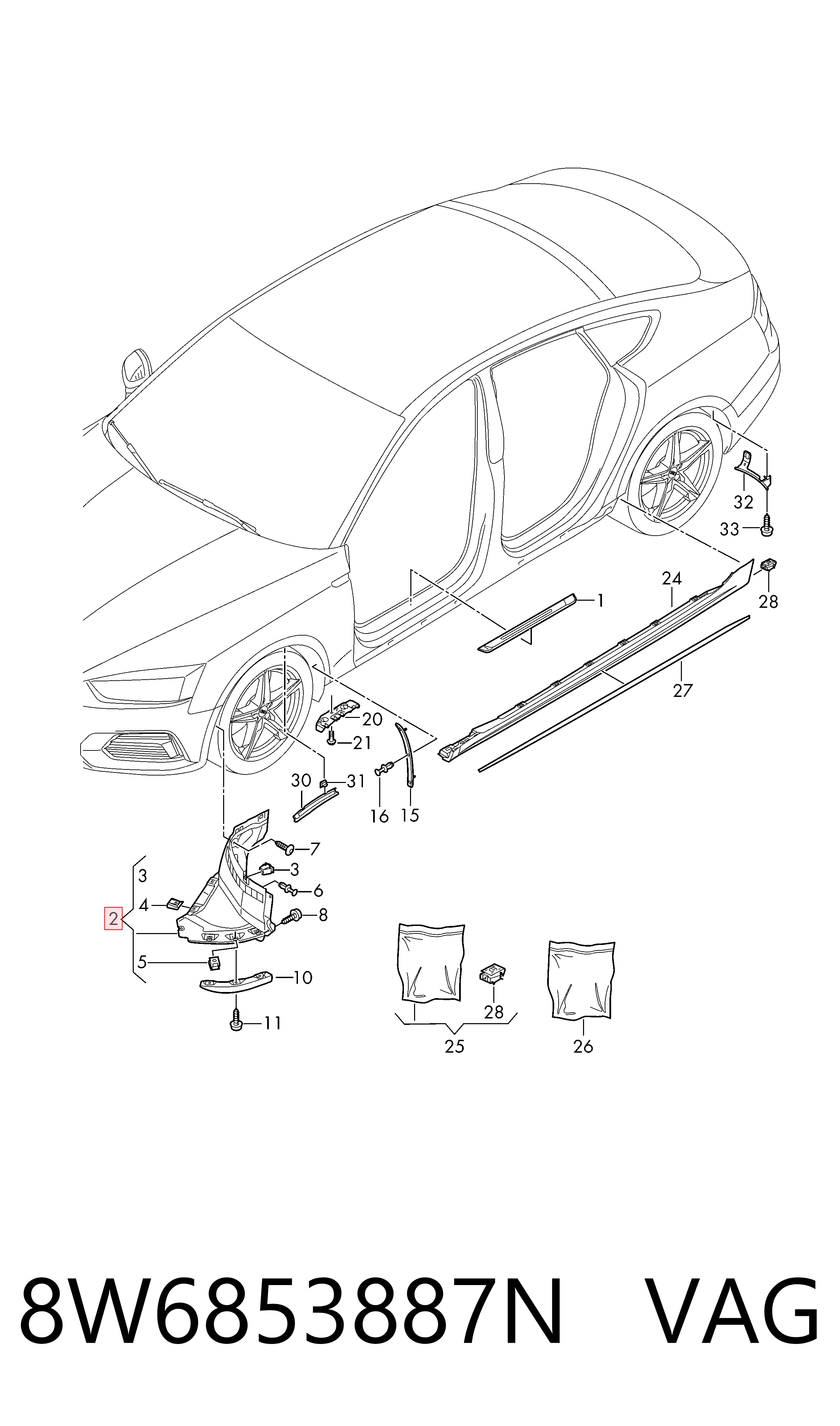  VAG 8W6853887N цена, от 29.93 USD