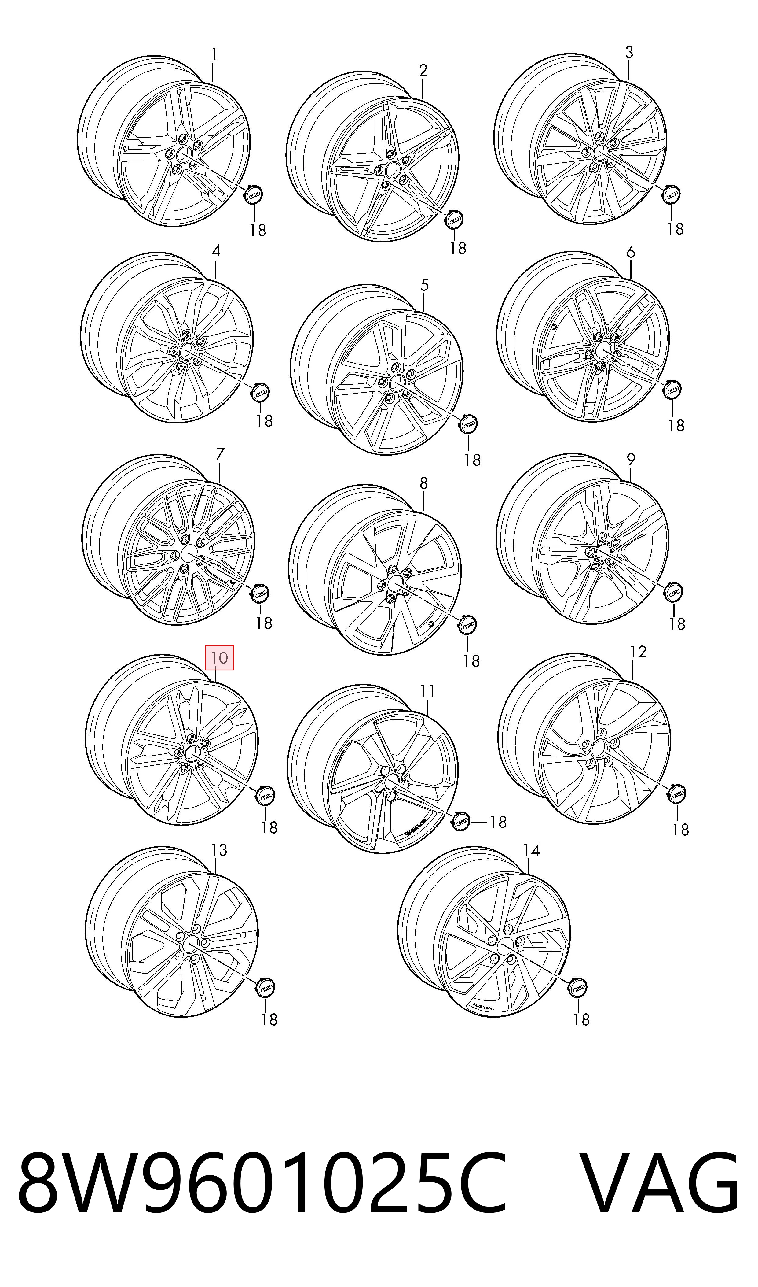 8W9601025C VAG Оригинальные диски