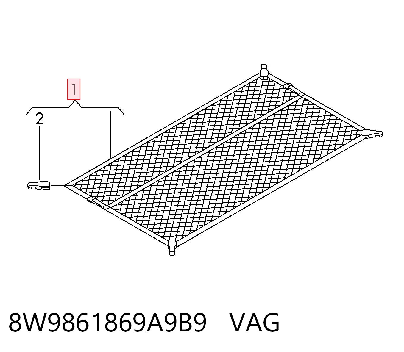 8W9861869A9B9 VAG Сетка багажника