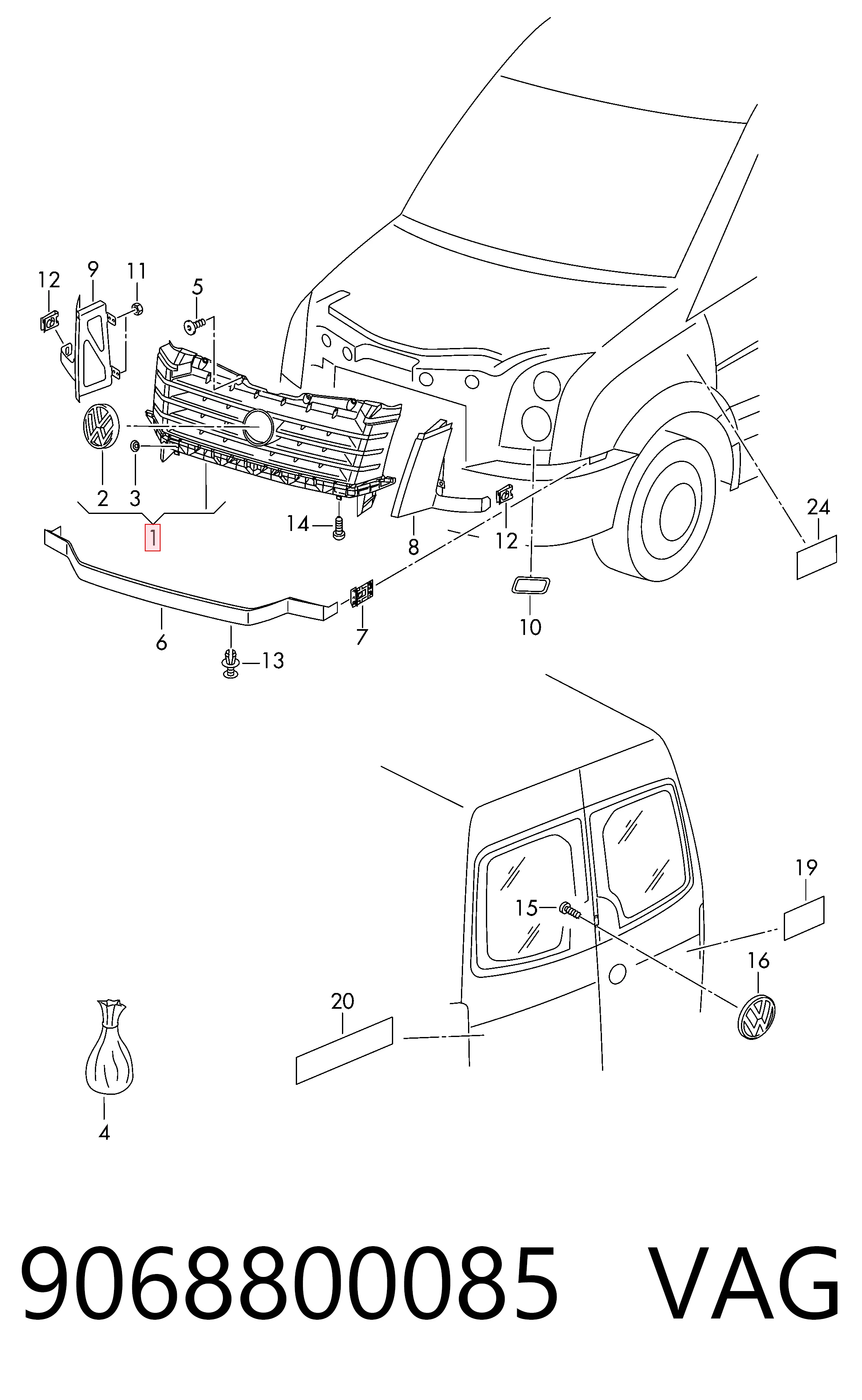 Облицовка радиатора Volkswagen Crafter 30-50 фургон (2E, 2EA, 2EB, 2ED, 2EH, 2EX) (2006 - 2016) цена, от 82.31 USD