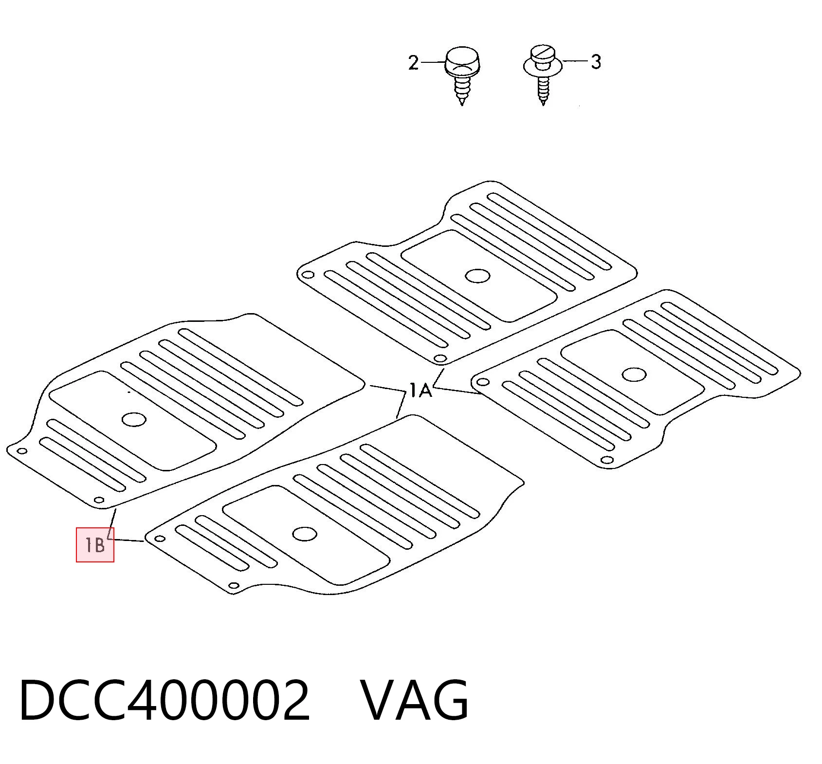 DCC400002 VAG Коврик передний, комплект 2 шт.