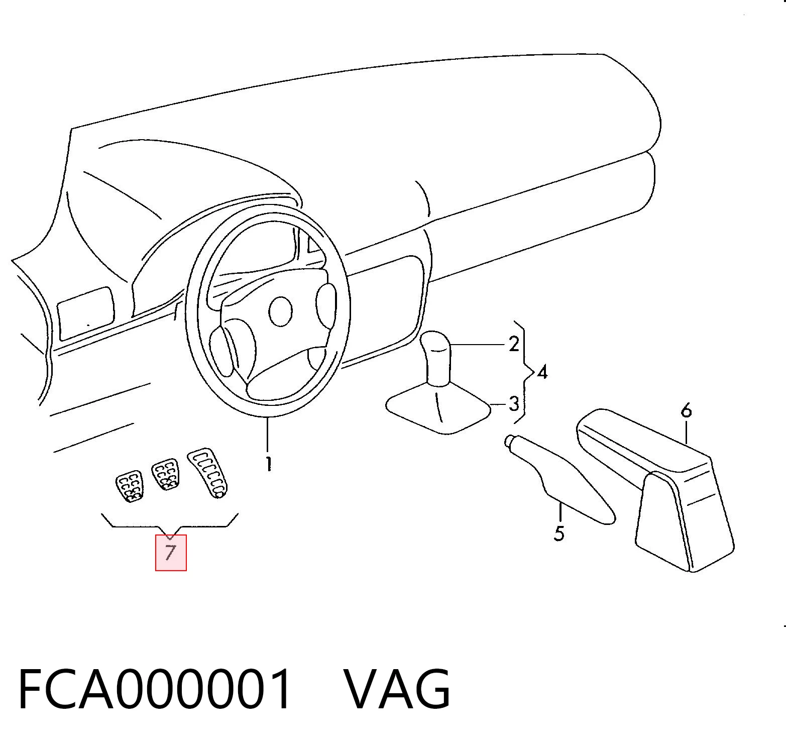 FCA000001 VAG Накладка педалей