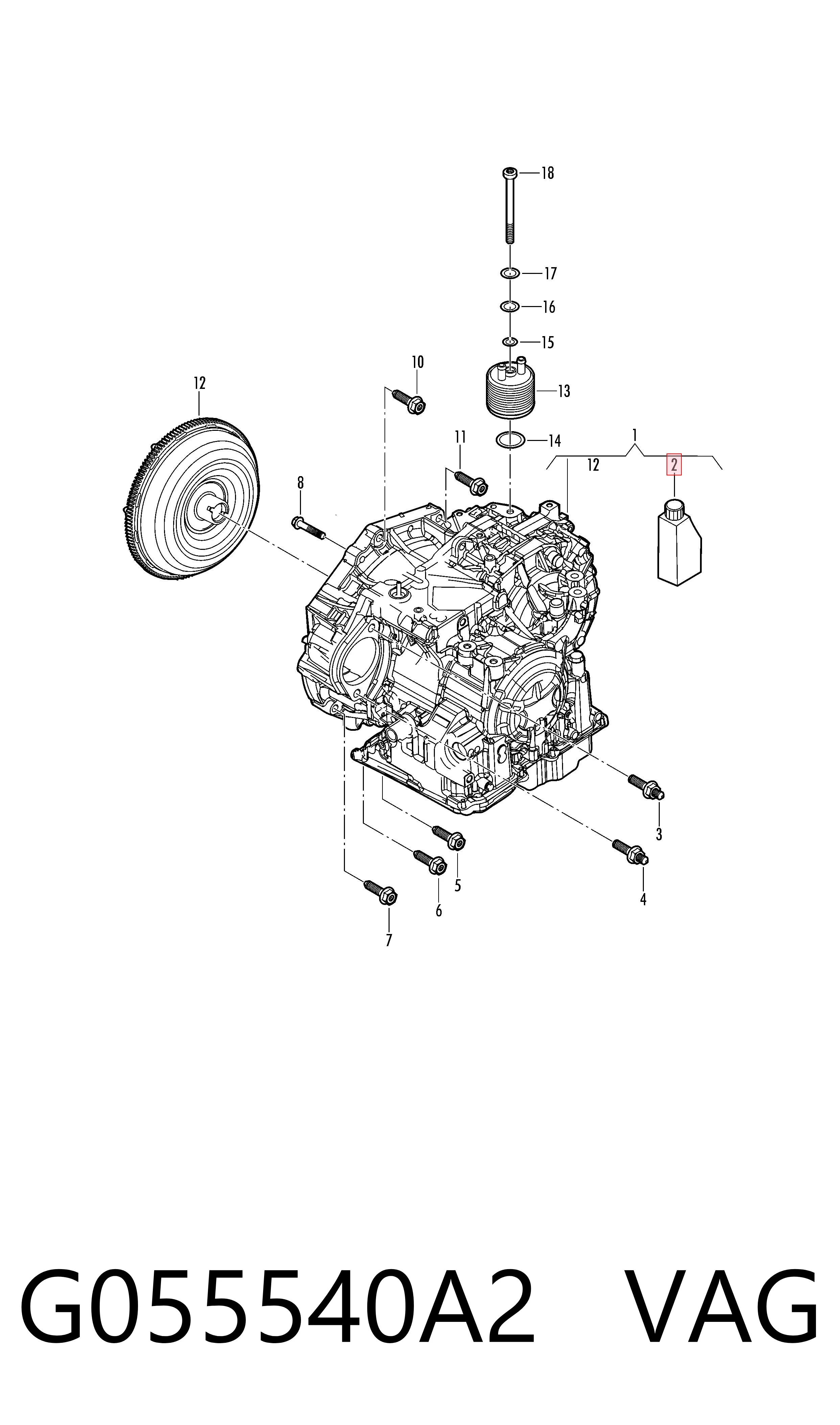 Масло трансмиссии VAG G055540A2