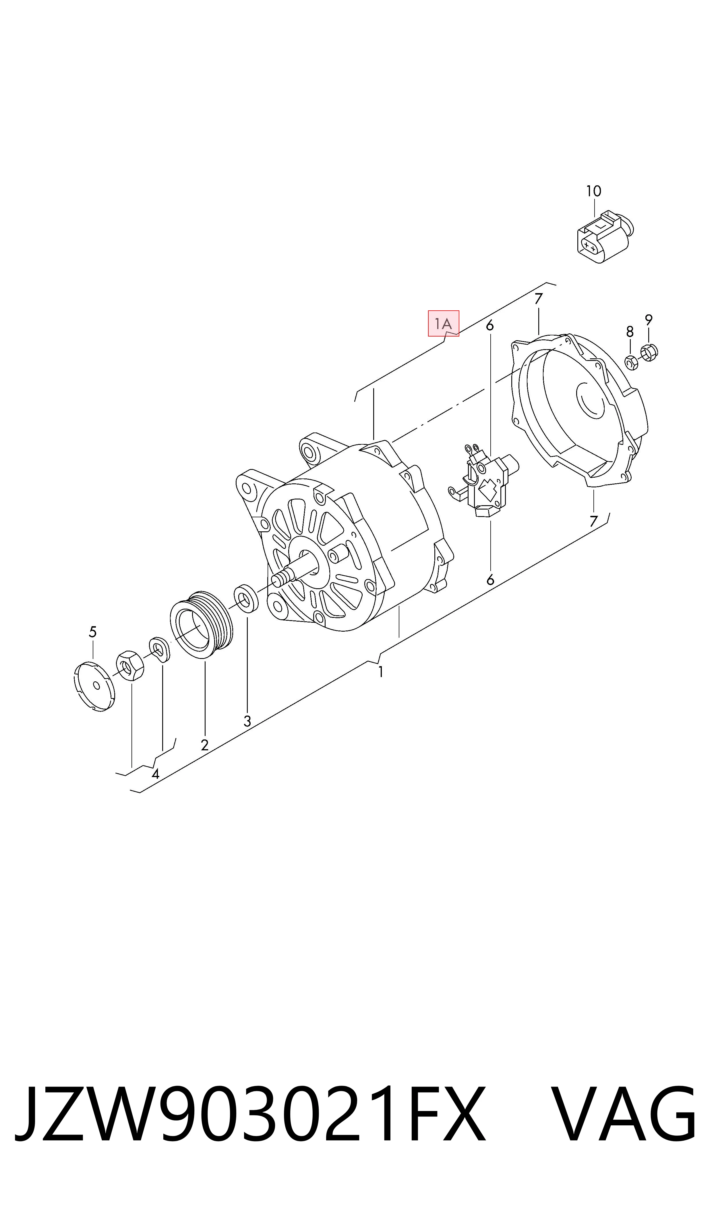 JZW903021FX VAG Генератор автомобильный