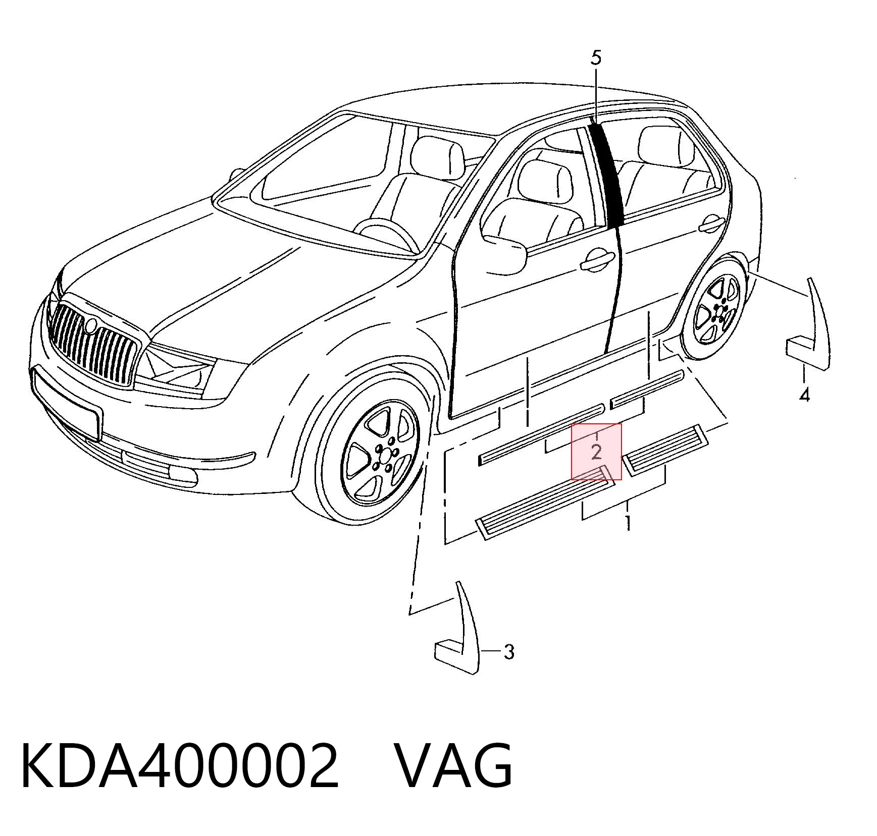 KDA400002 VAG Молдинги дверей к-кт