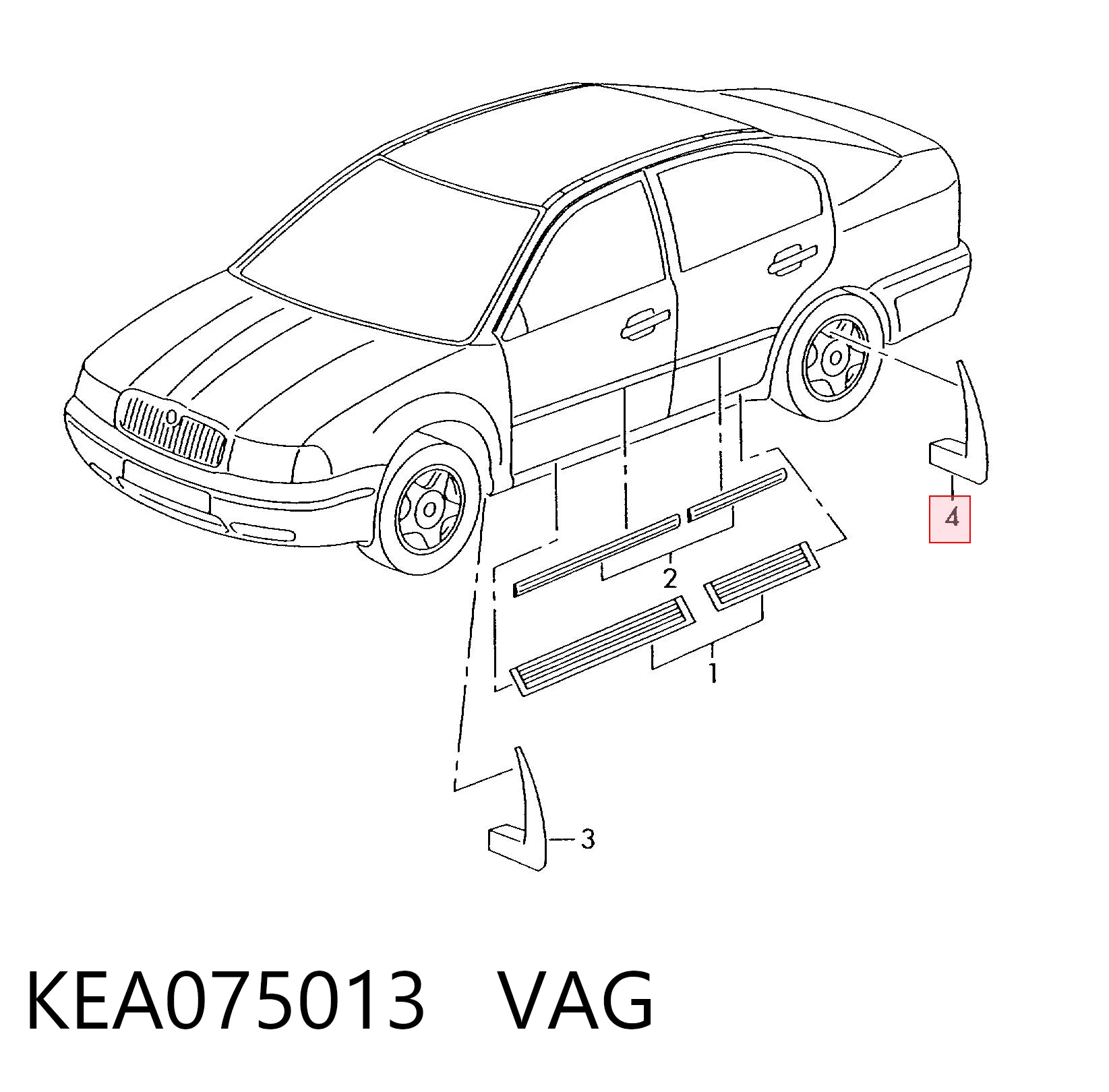 KEA075013 VAG Брызговики задние, комплект