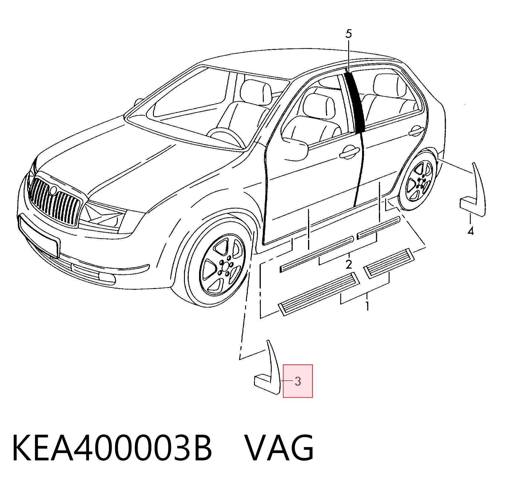 KEA400003B VAG Комплект передних брызговиков