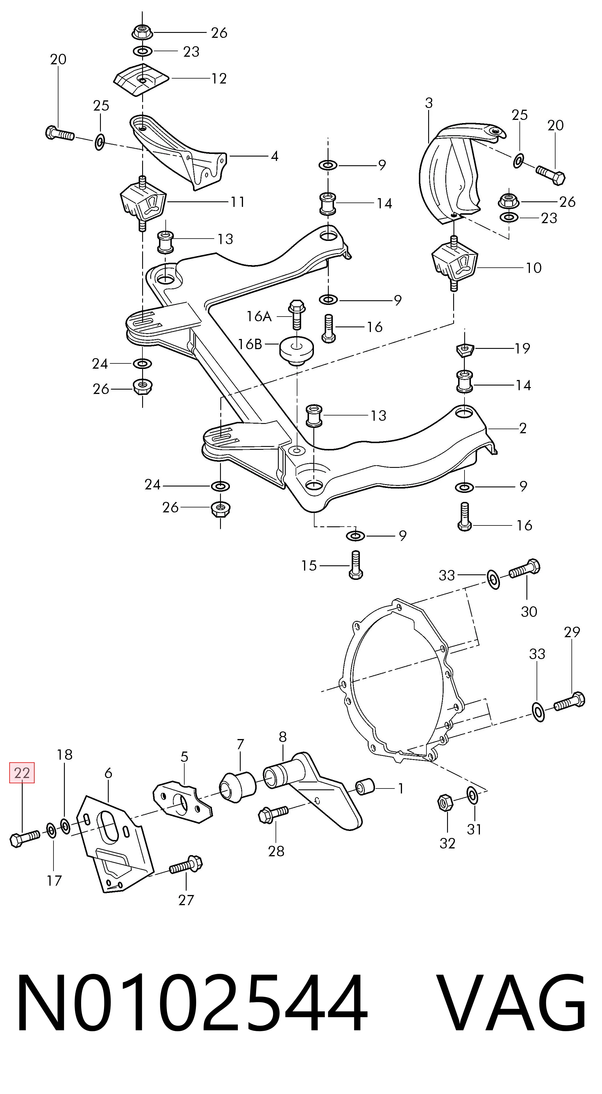 N0102544 VAG Комплект ремня ГРМ