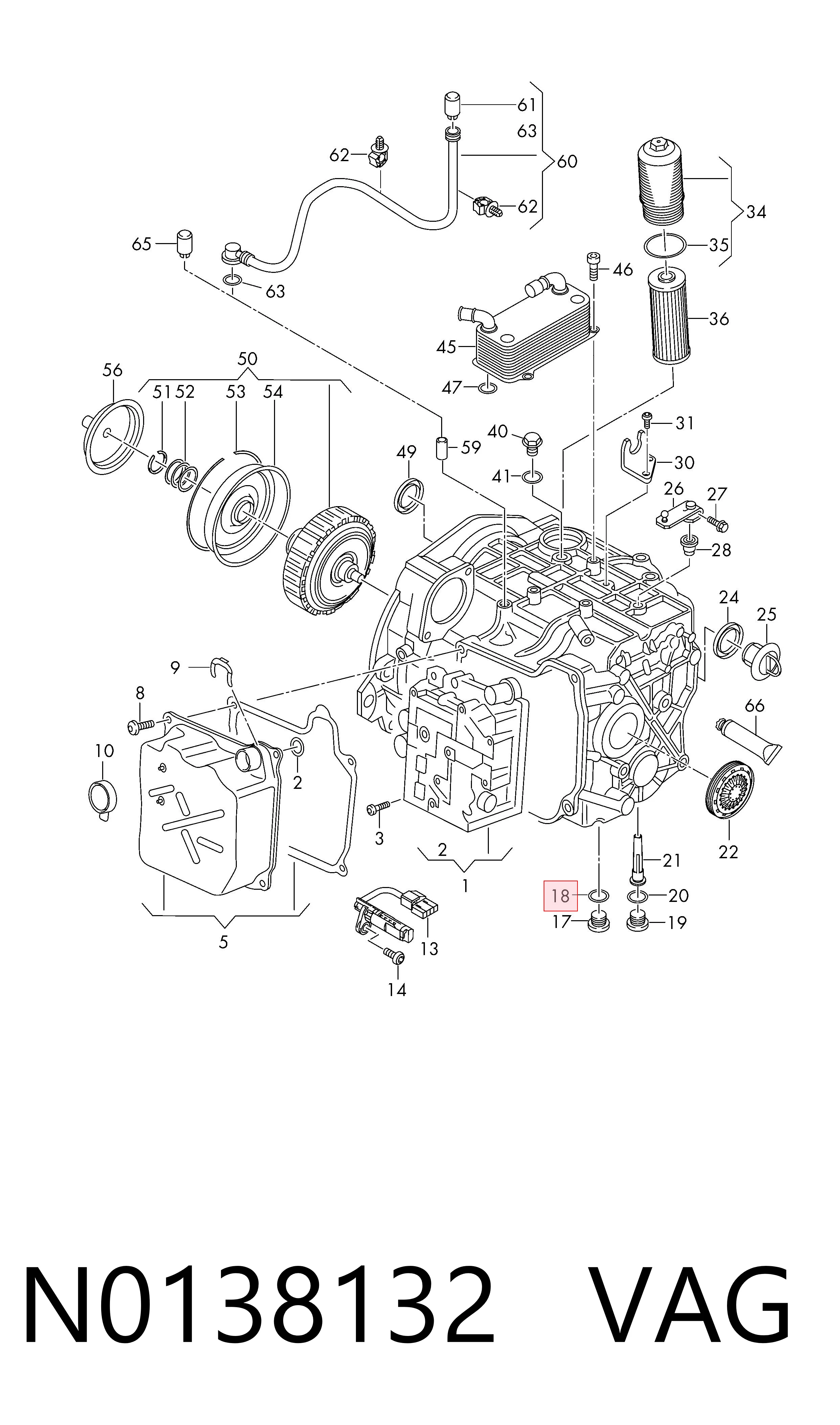 N0138132 Porsche Прокладка вакуумного насоса
