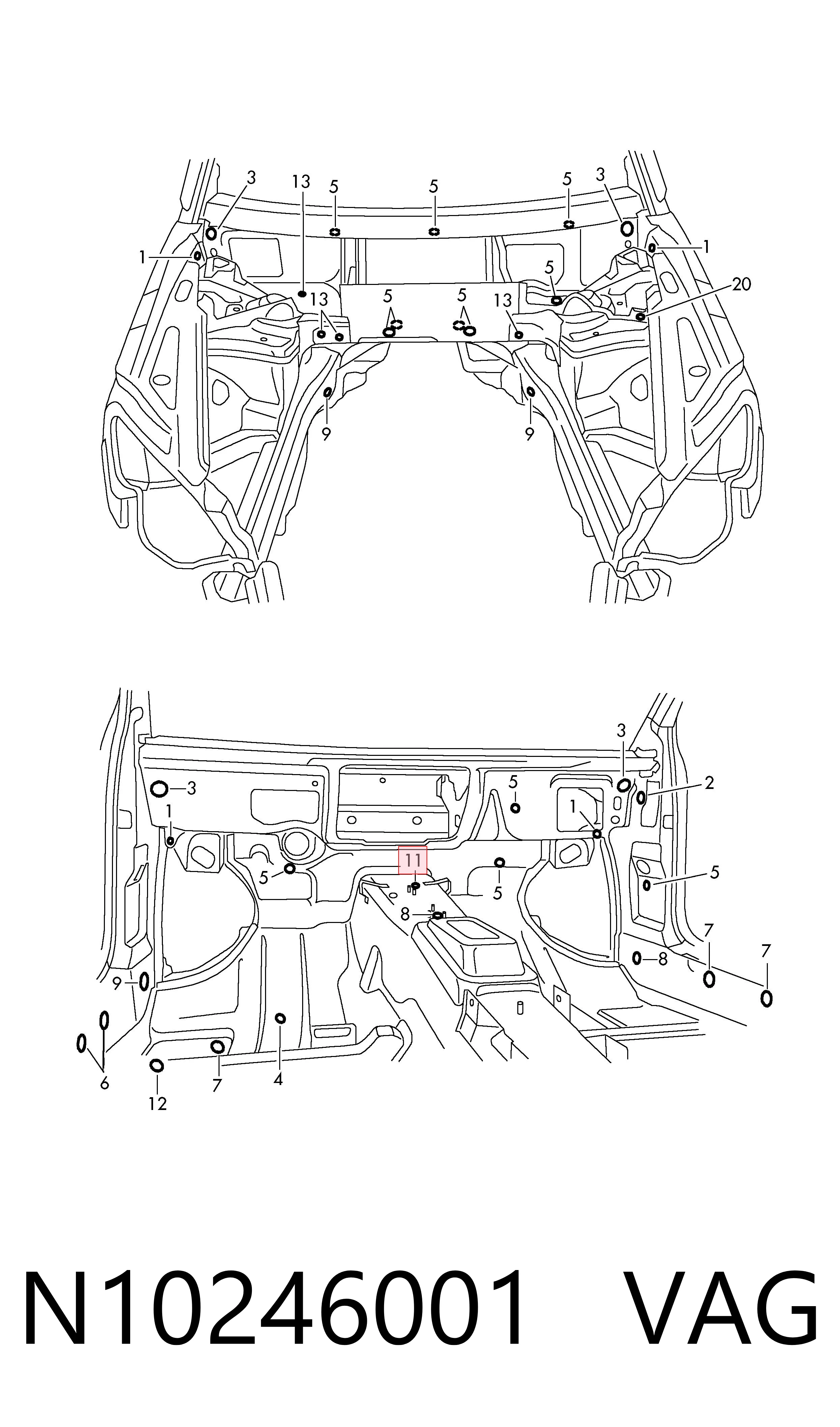  VAG N10246001 цена, от 0.84 USD