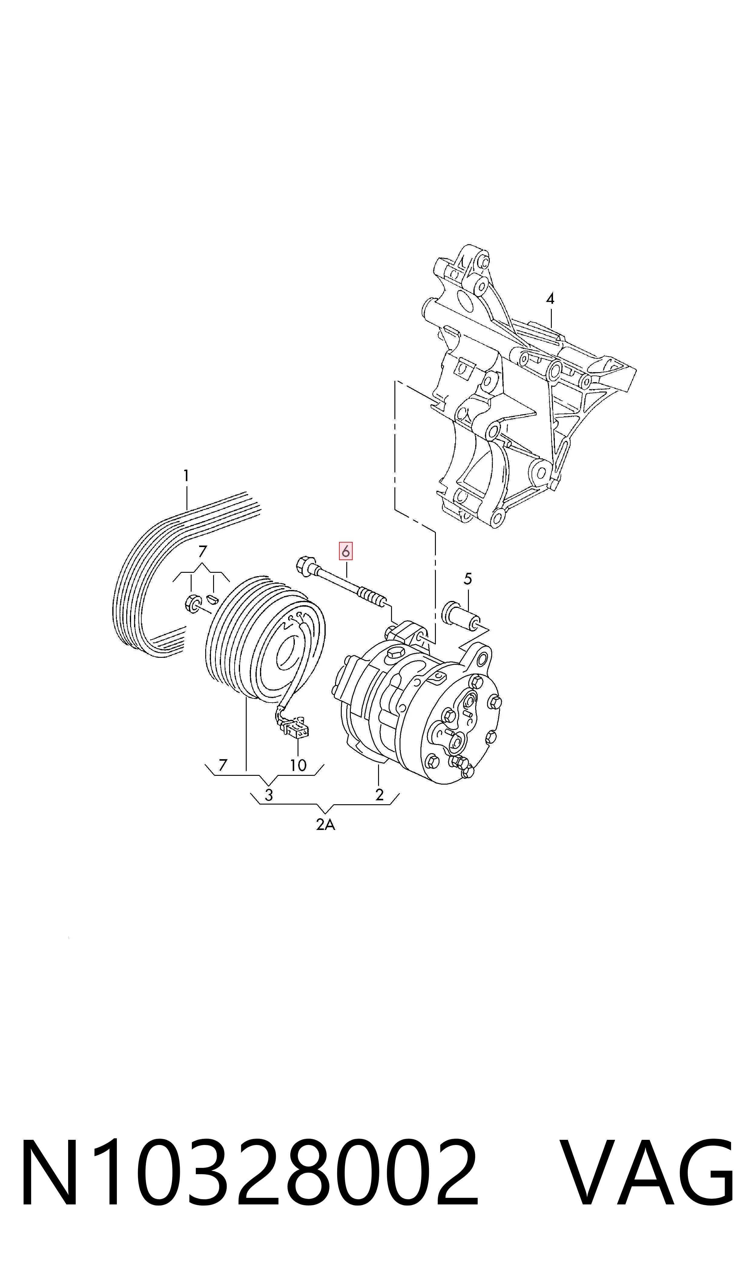 N10328002 VAG Болт подушки рамы кузова
