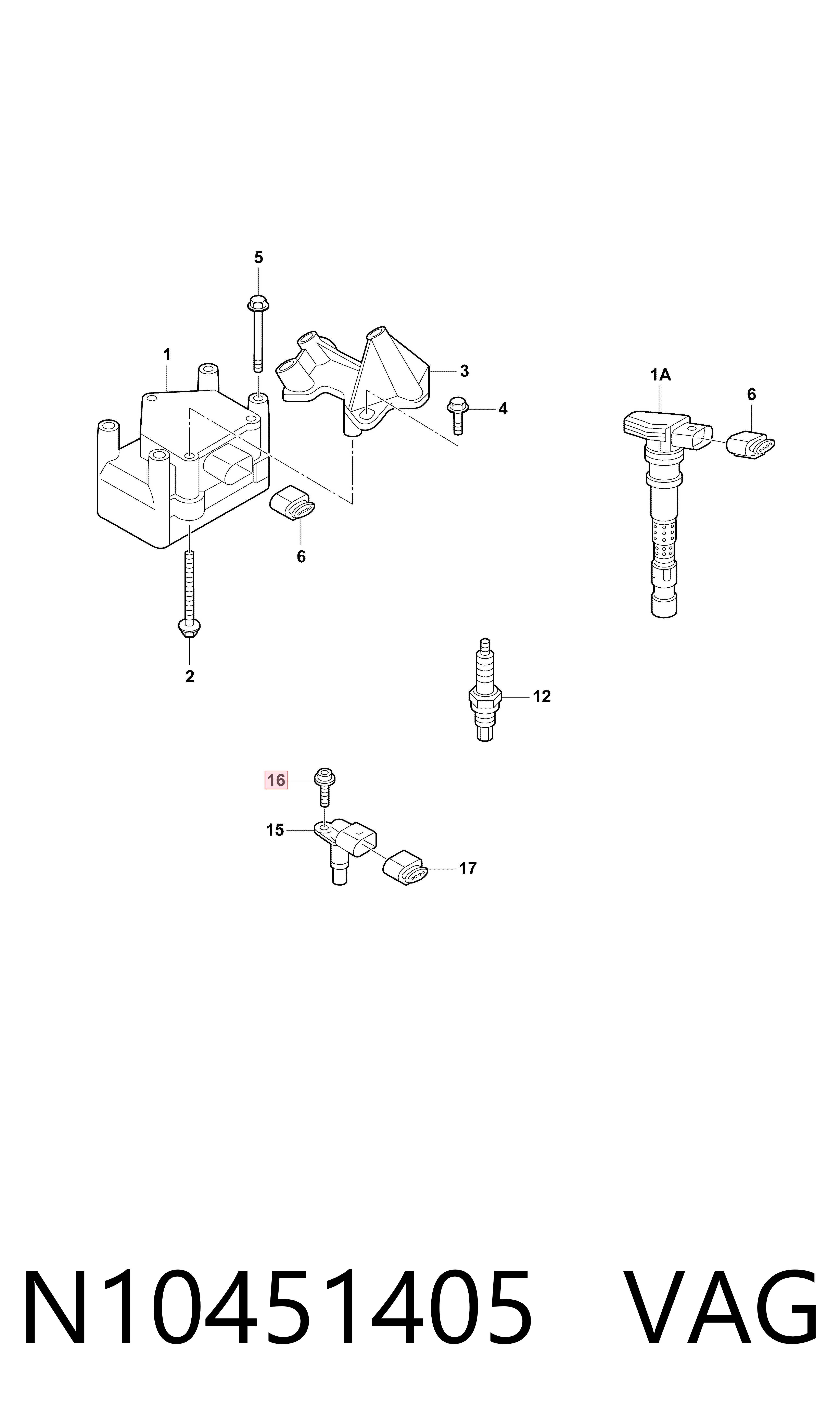 Болт VAG N10451405 цена, от 1.06 USD