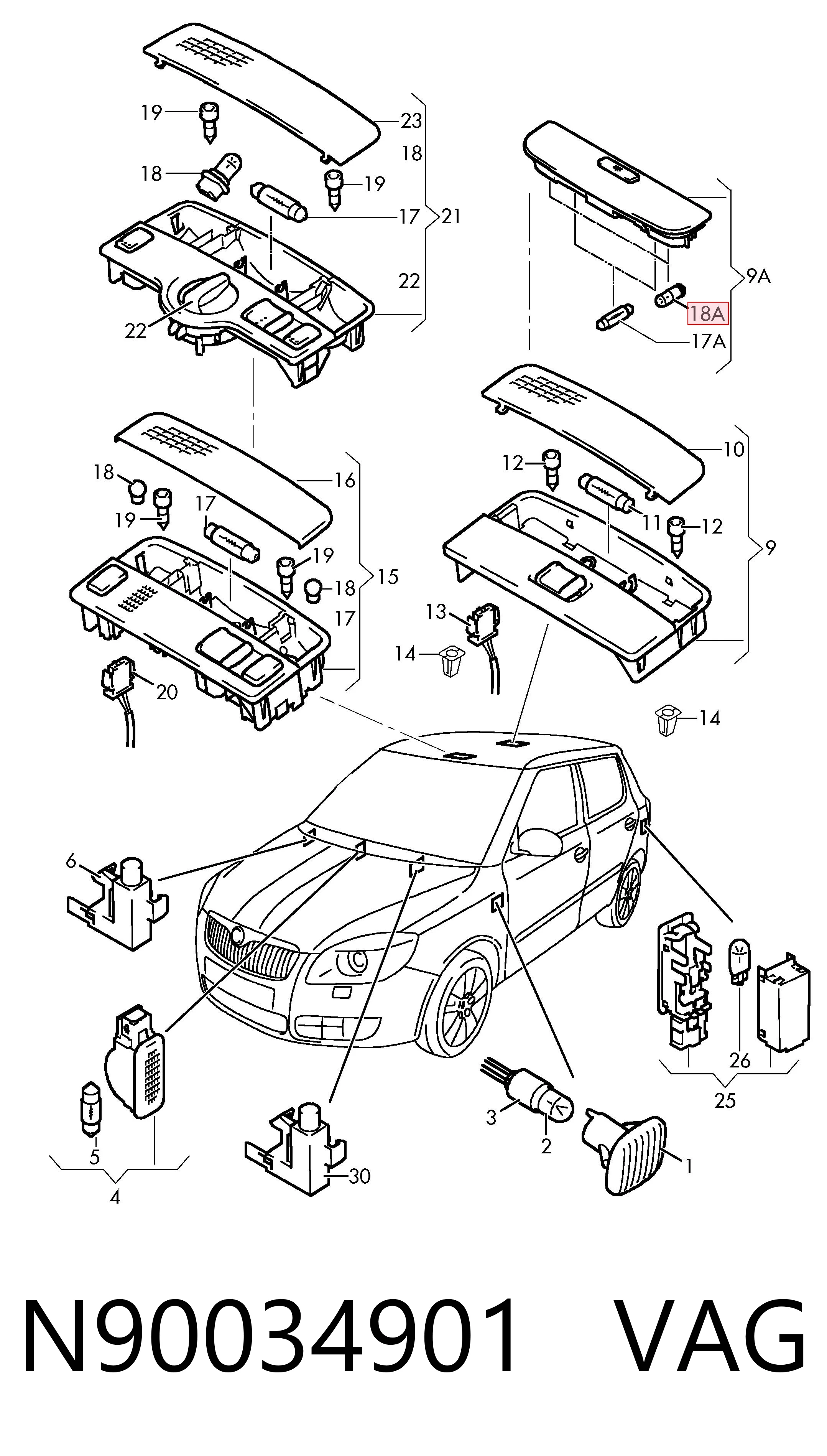 Лампочка накаливания VAG N90034901 цена, от 0.30 USD