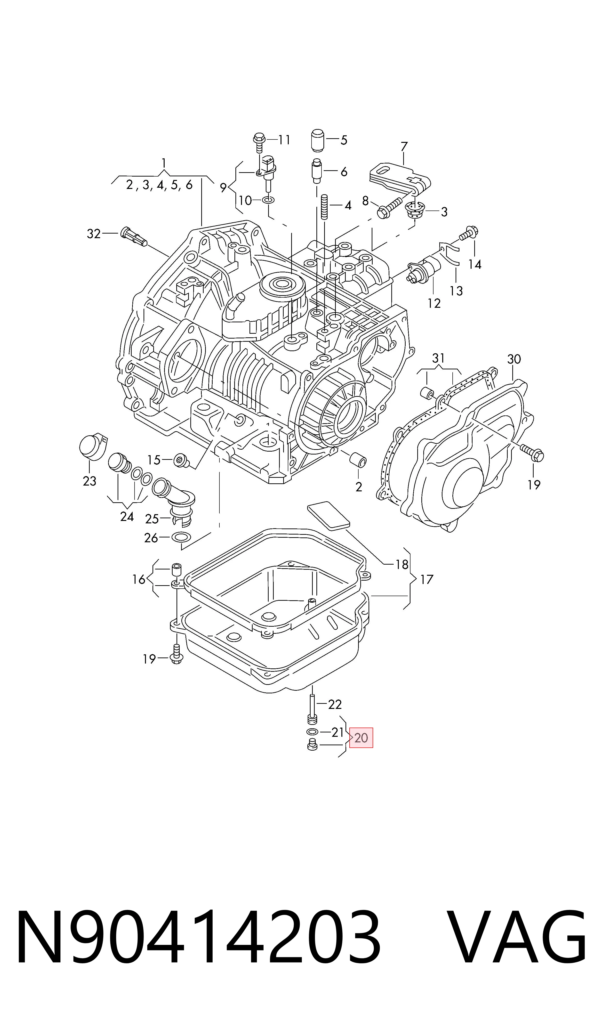 Пробка поддона АКПП PCG90414201 Porsche