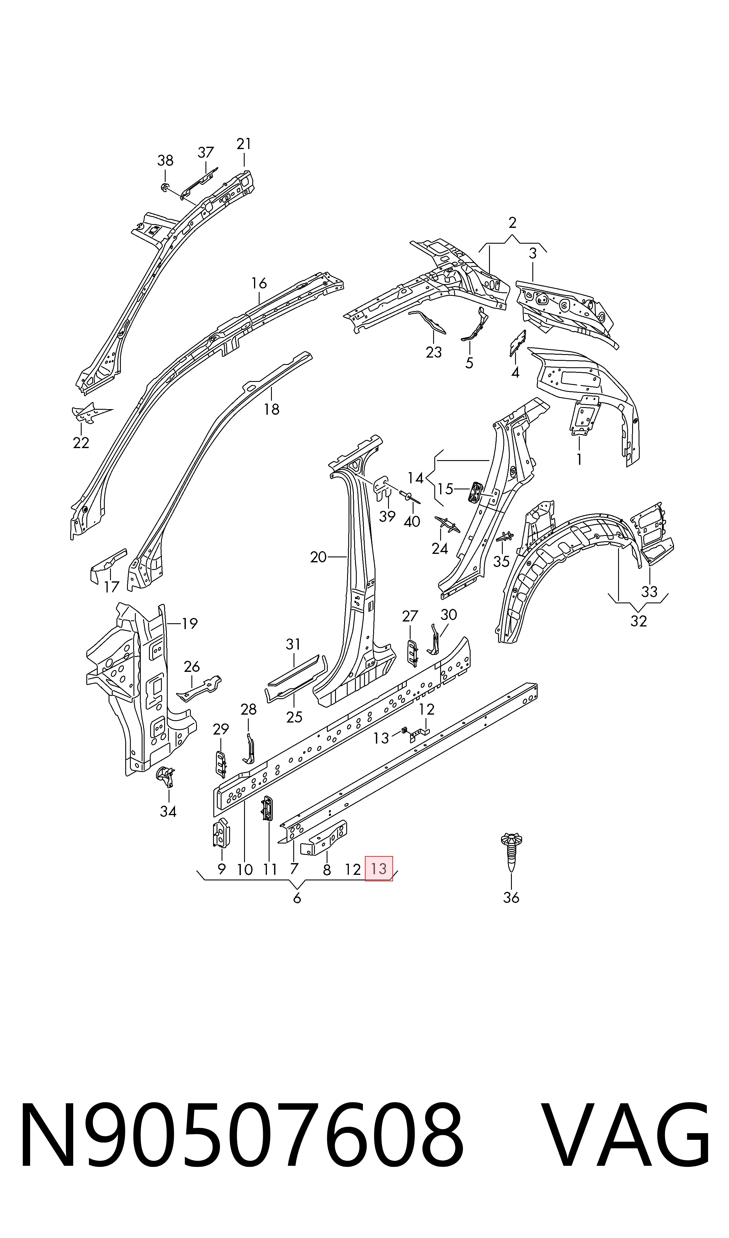  VAG N90507608 цена, от 1.27 USD