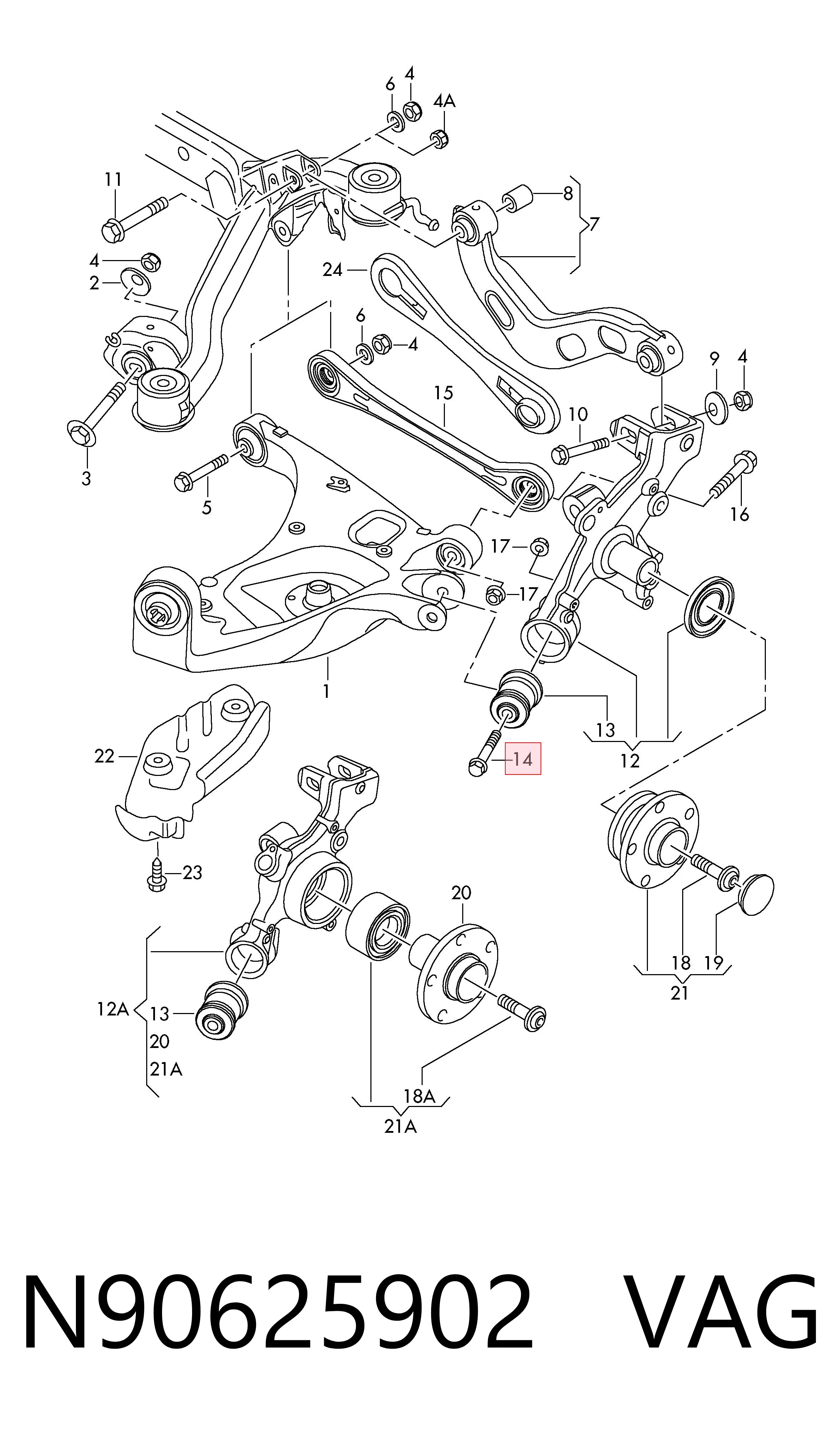Купить N90625902 Bentley Болт переднего рычага