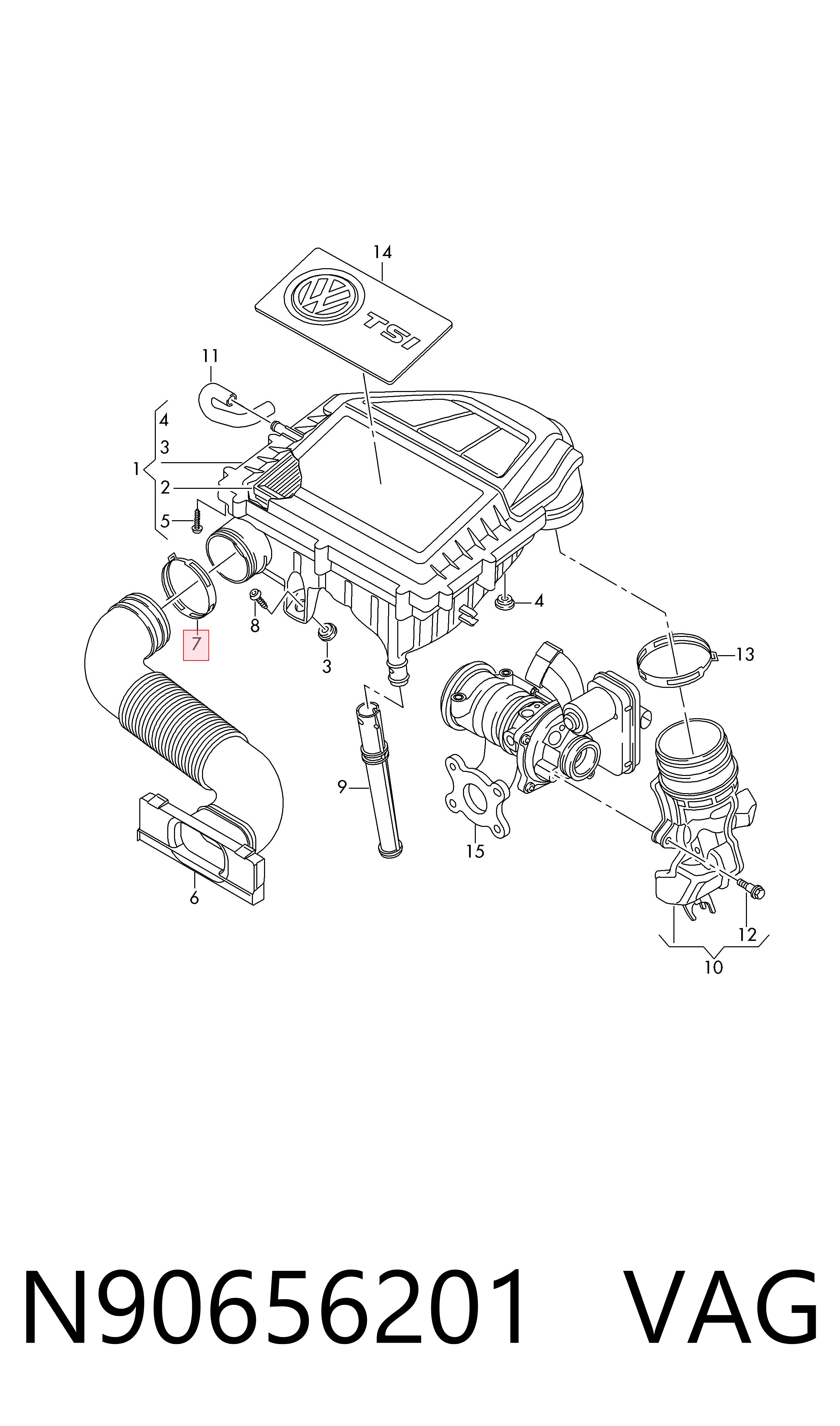 Хомут стяжной металлический, универсальный VAG N90656201 цена, от 6.58 USD