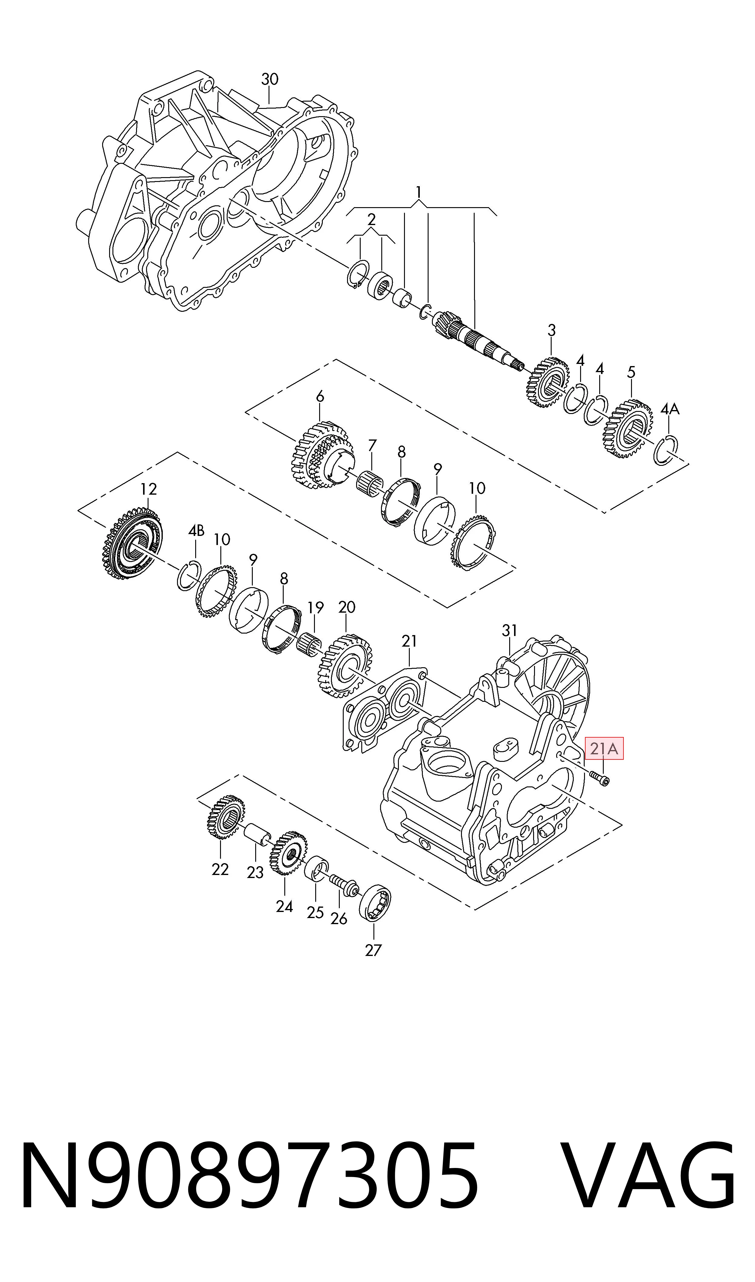 N90897305 VAG Болт крепления головки блока цилиндров