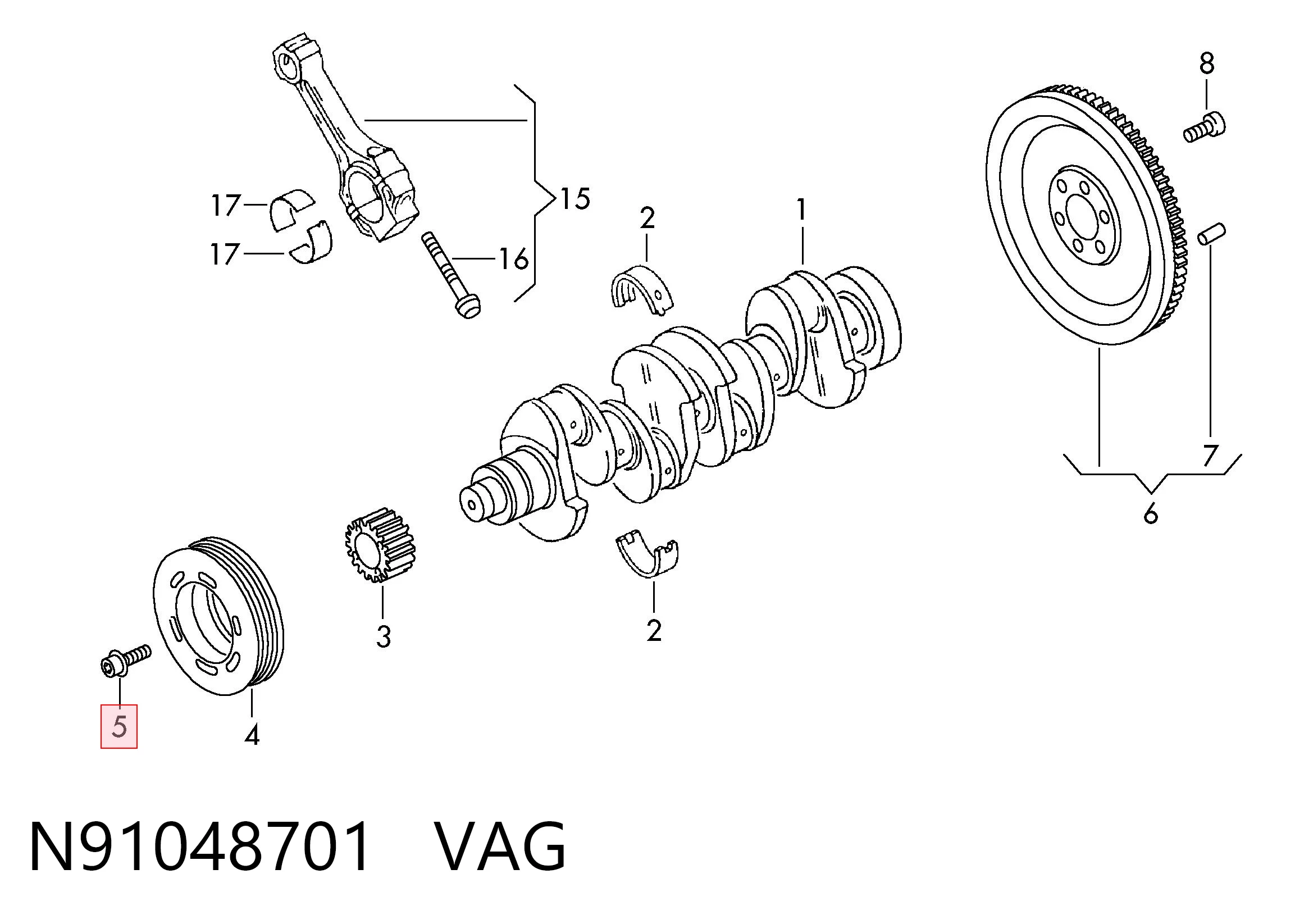N91048701 VAG Болт коленвала