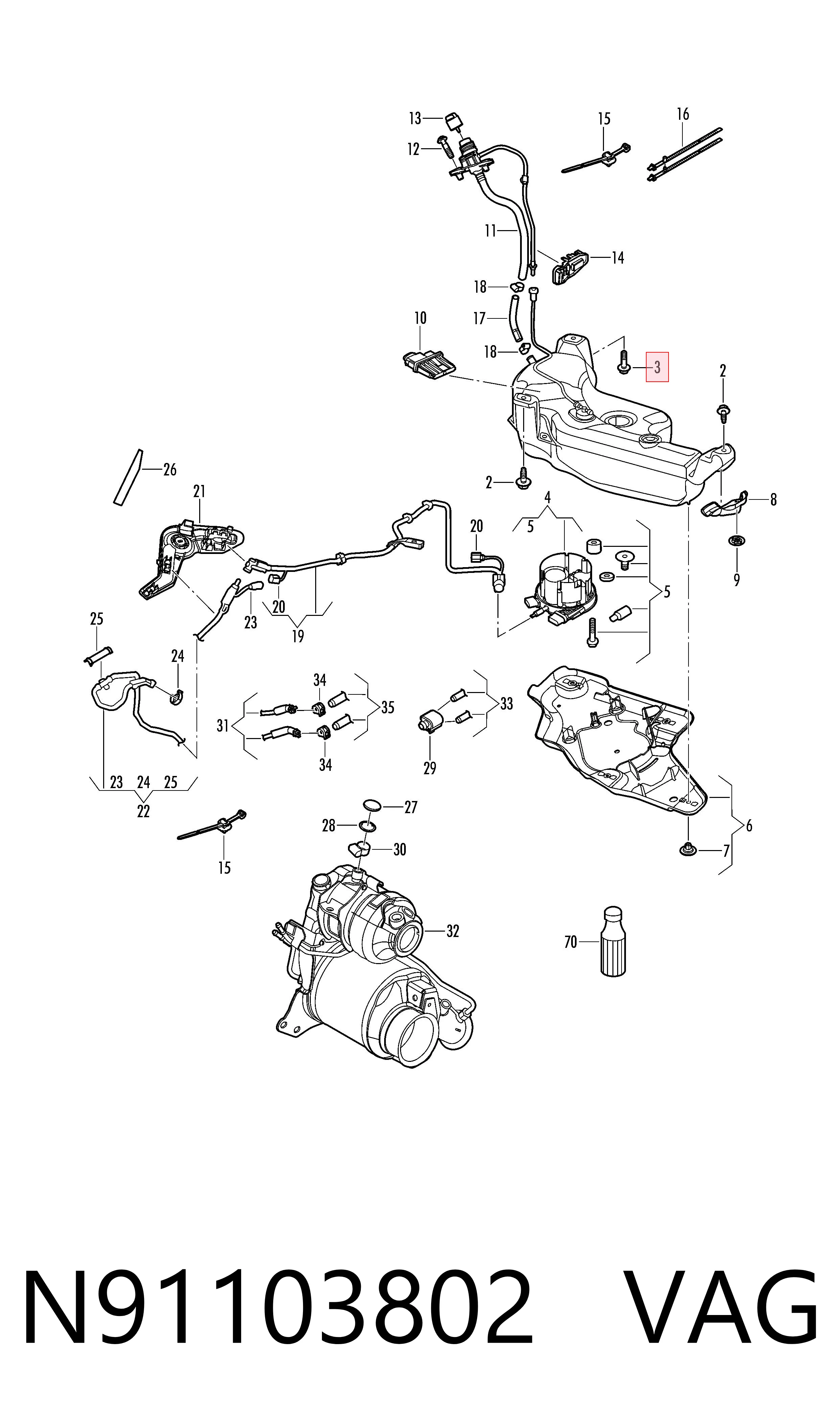  VAG N91103802 цена, от 3.51 USD