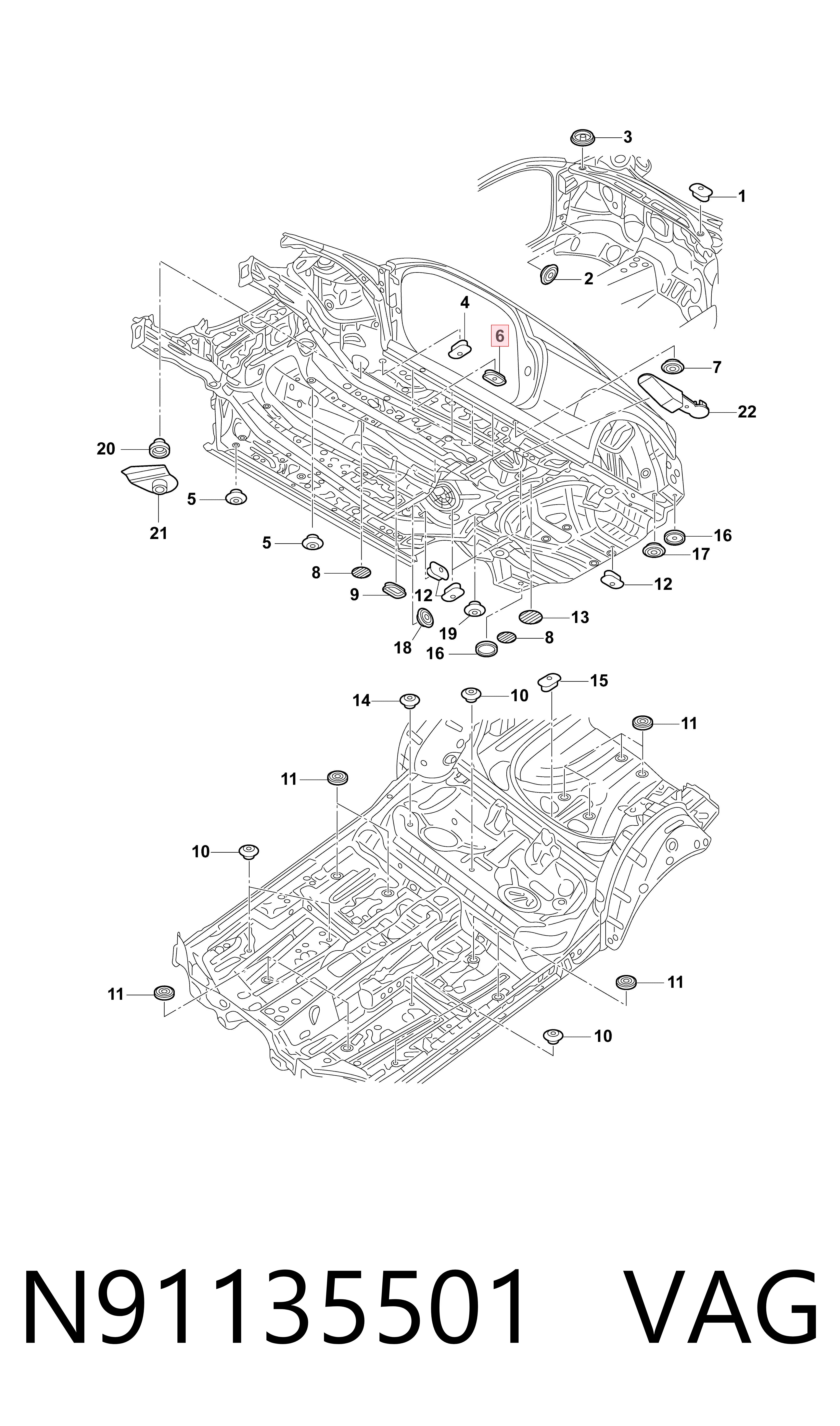  VAG N91135501 цена, от 0.94 USD