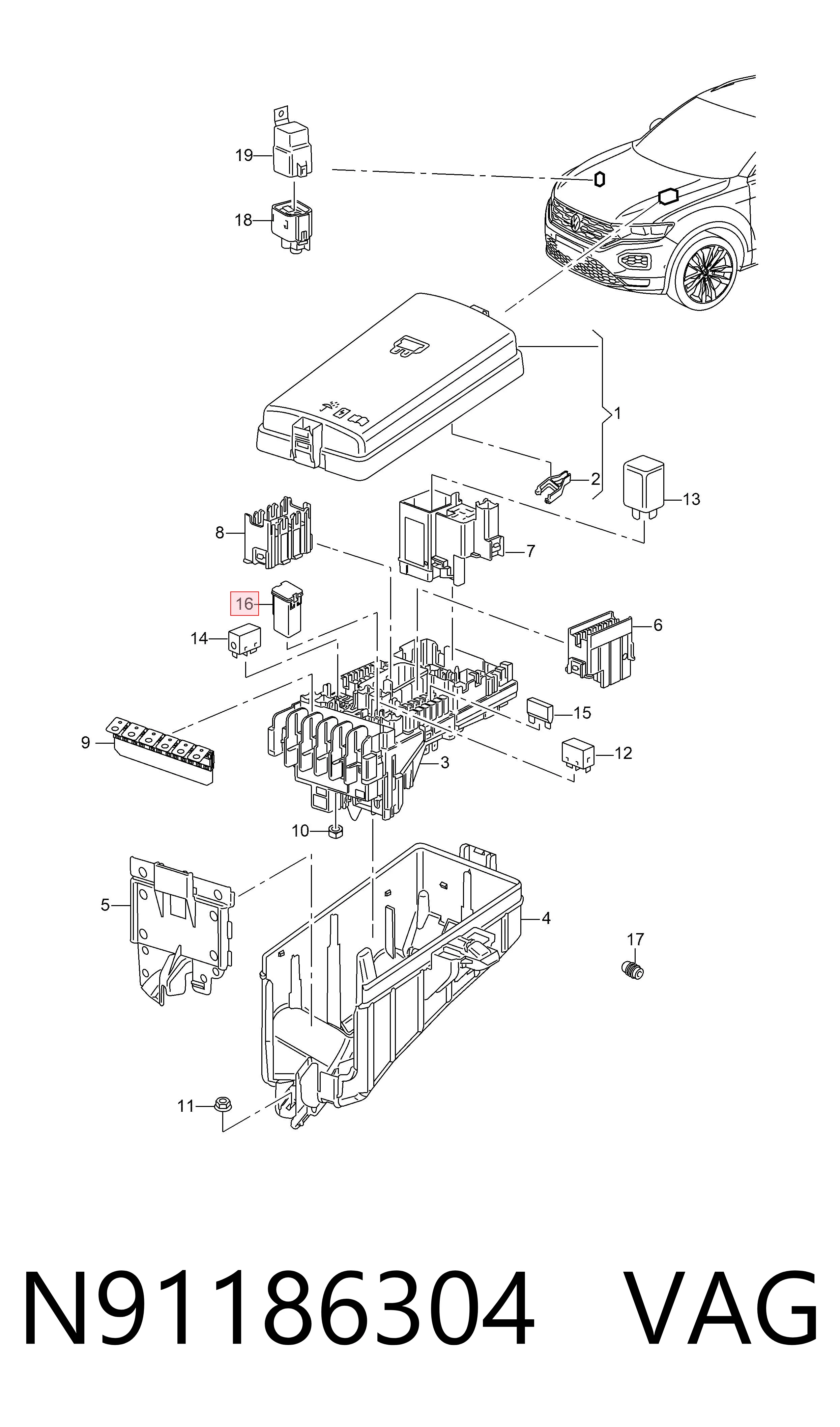 Предохранители (электрических цепей) VAG N91186304 цена, от 4.07 USD