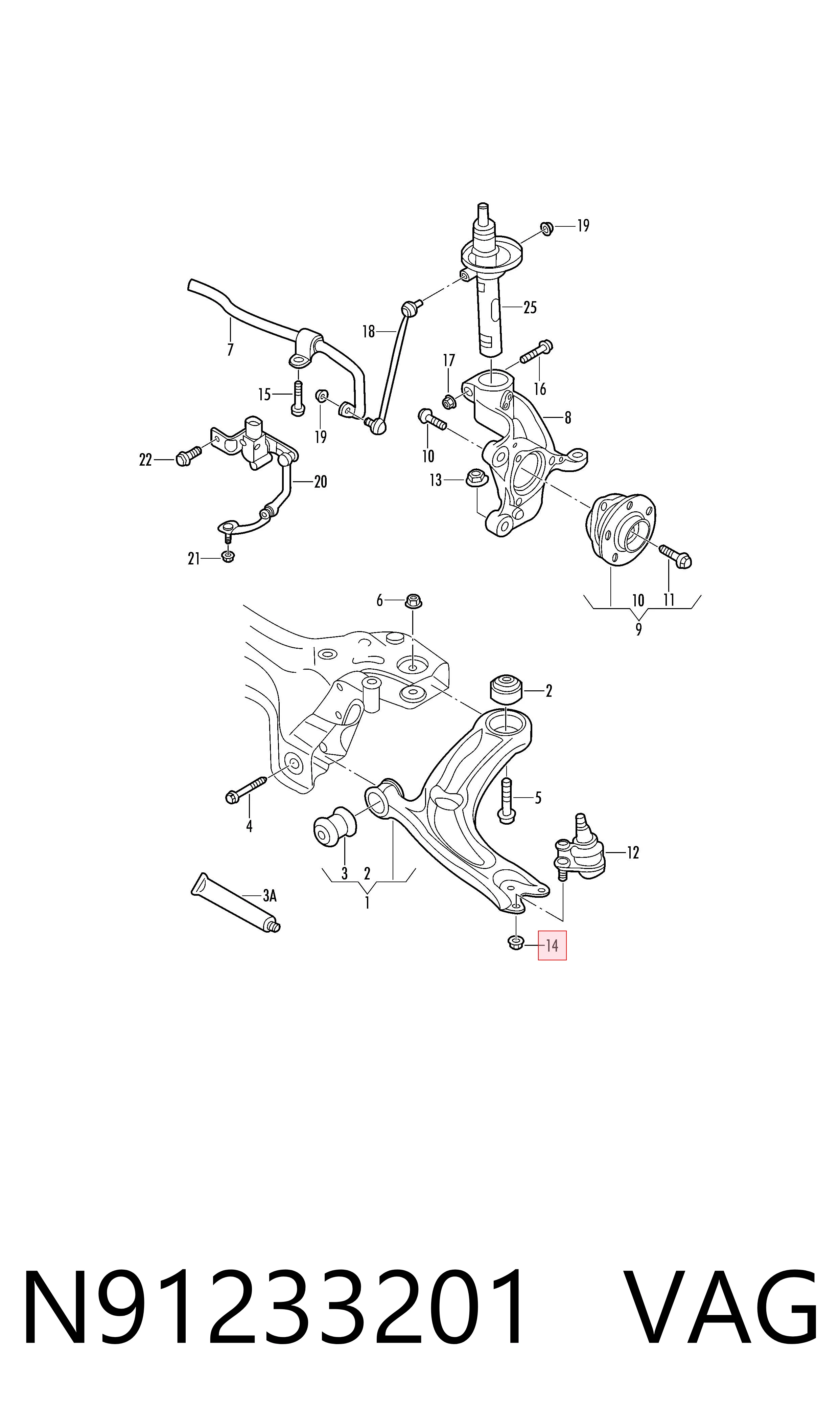  VAG N91233201 цена, от 1.77 USD