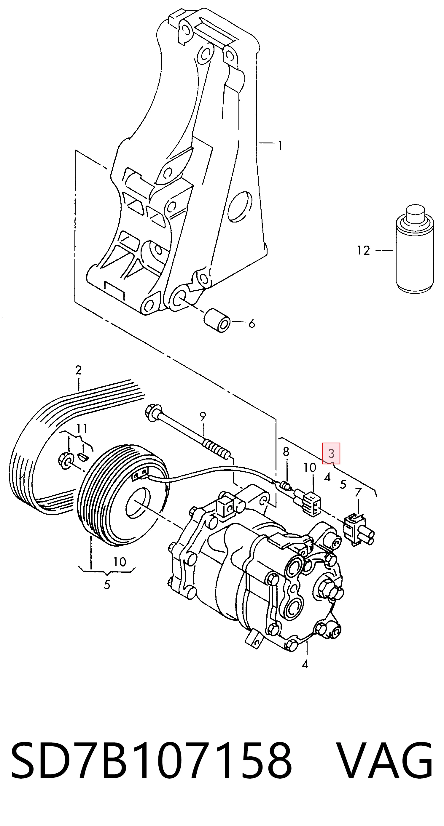 Компрессор хладагента на Volkswagen Polo III 6KV2