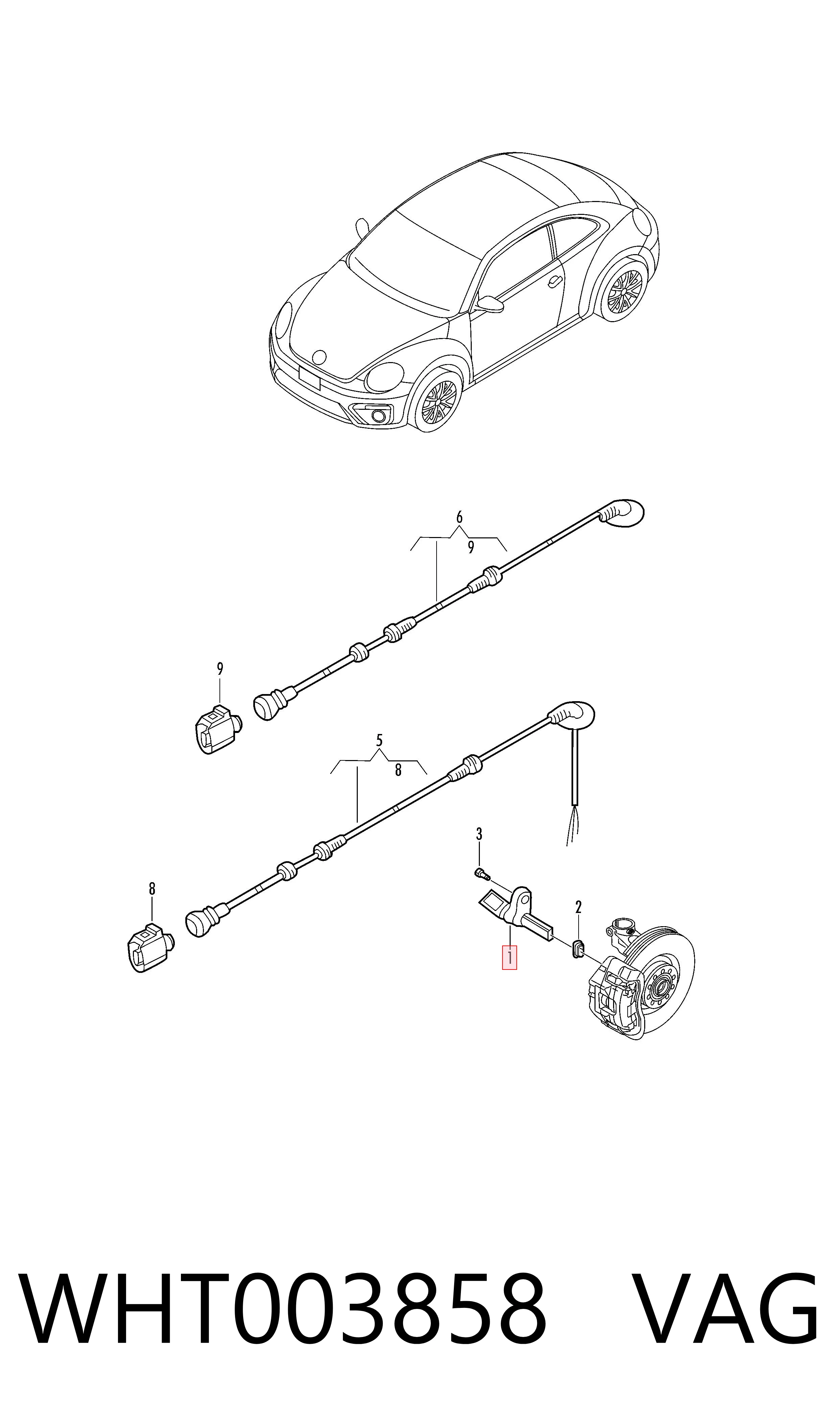 Датчик АБС (ABS) задний правый VAG WHT003858 цена, от 16.87 USD