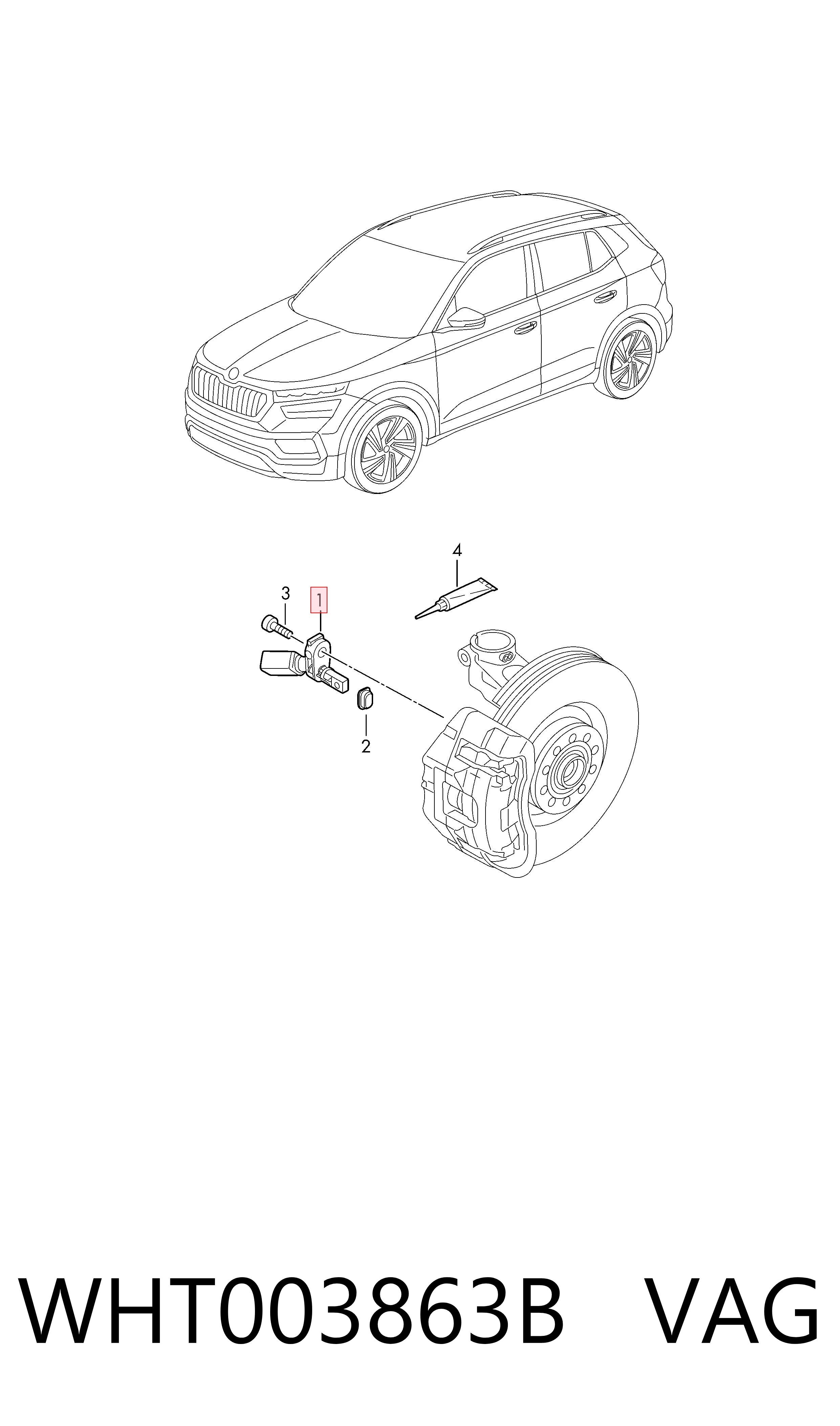 WHT003863B VAG Задний левый датчик АБС