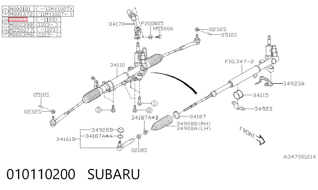 010110200 Subaru 