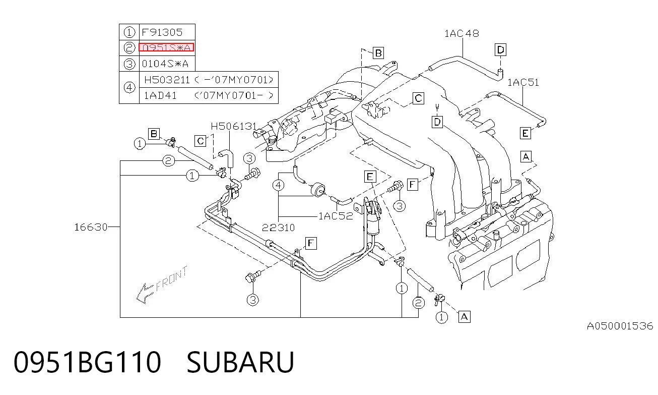 0951BG110 Subaru 