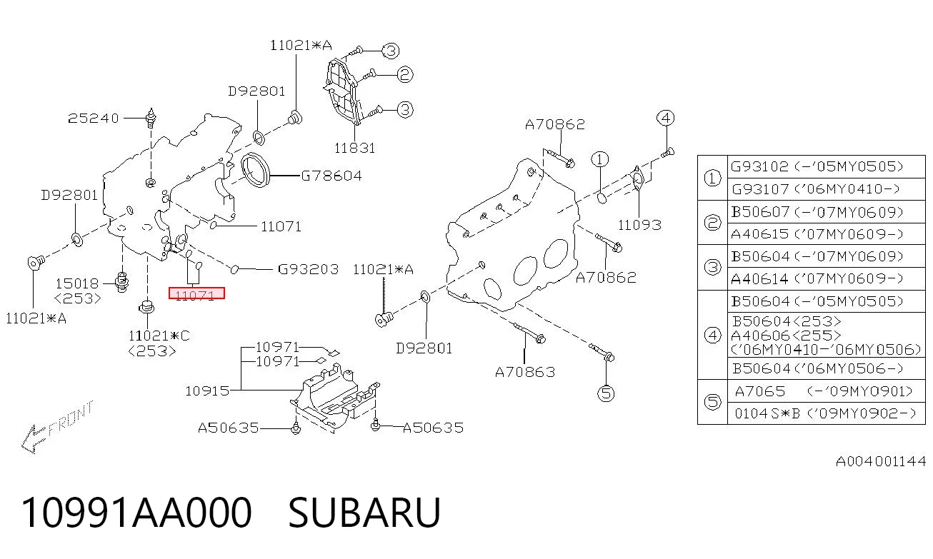 10991AA000 Subaru Сальник масляного насоса двигателя
