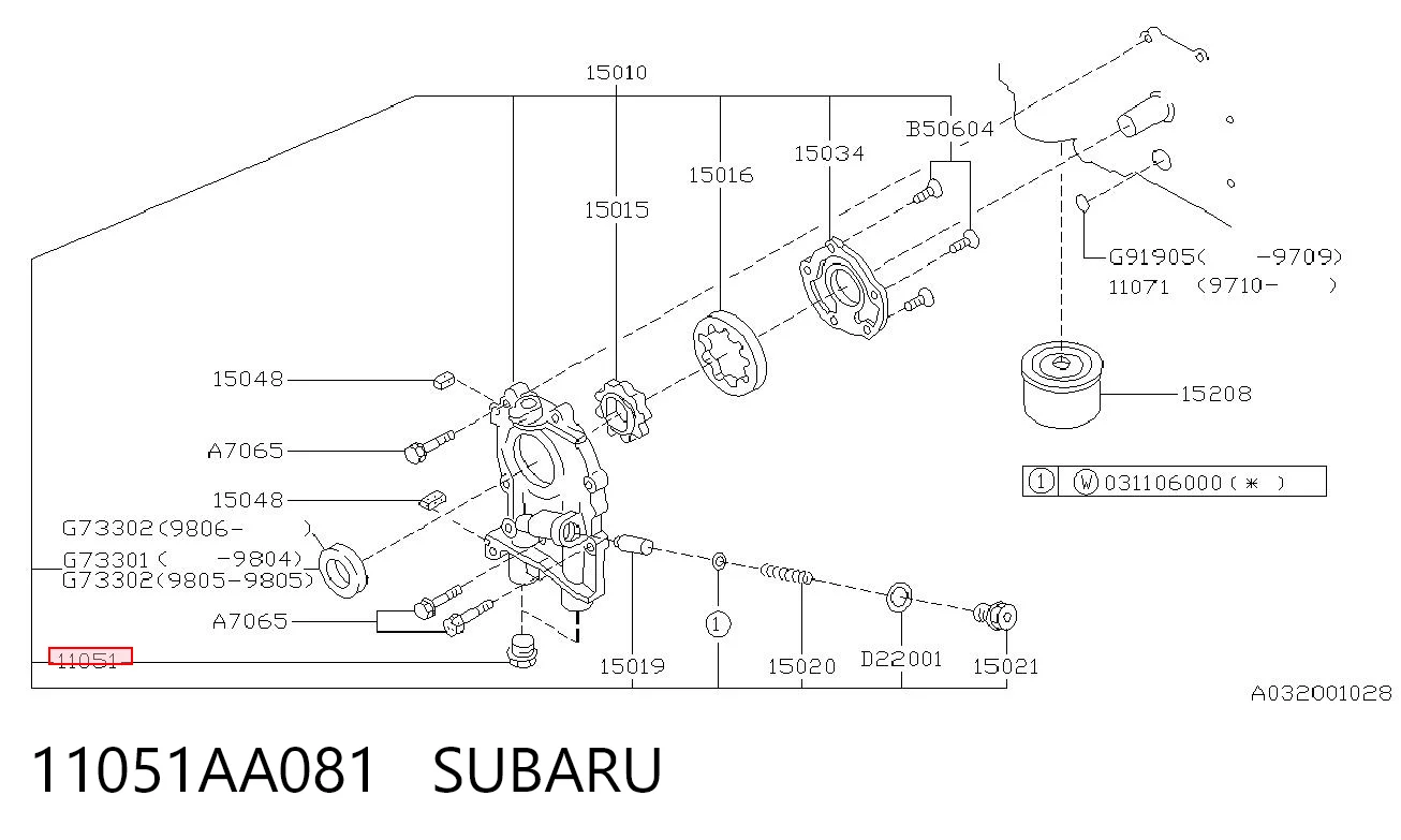 11051AA081 Subaru 