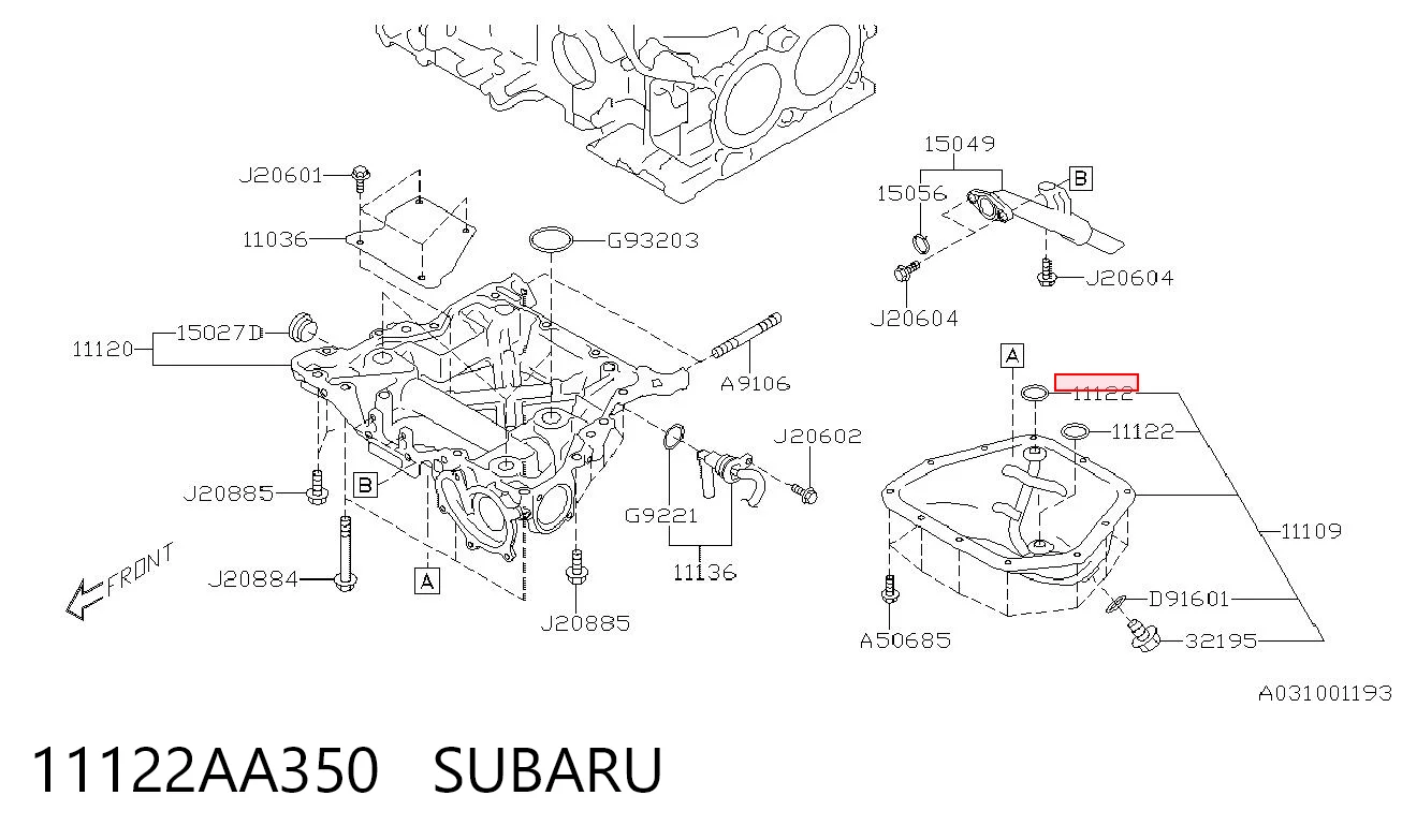 11122AA350 Subaru Прокладка масляного поддона картера
