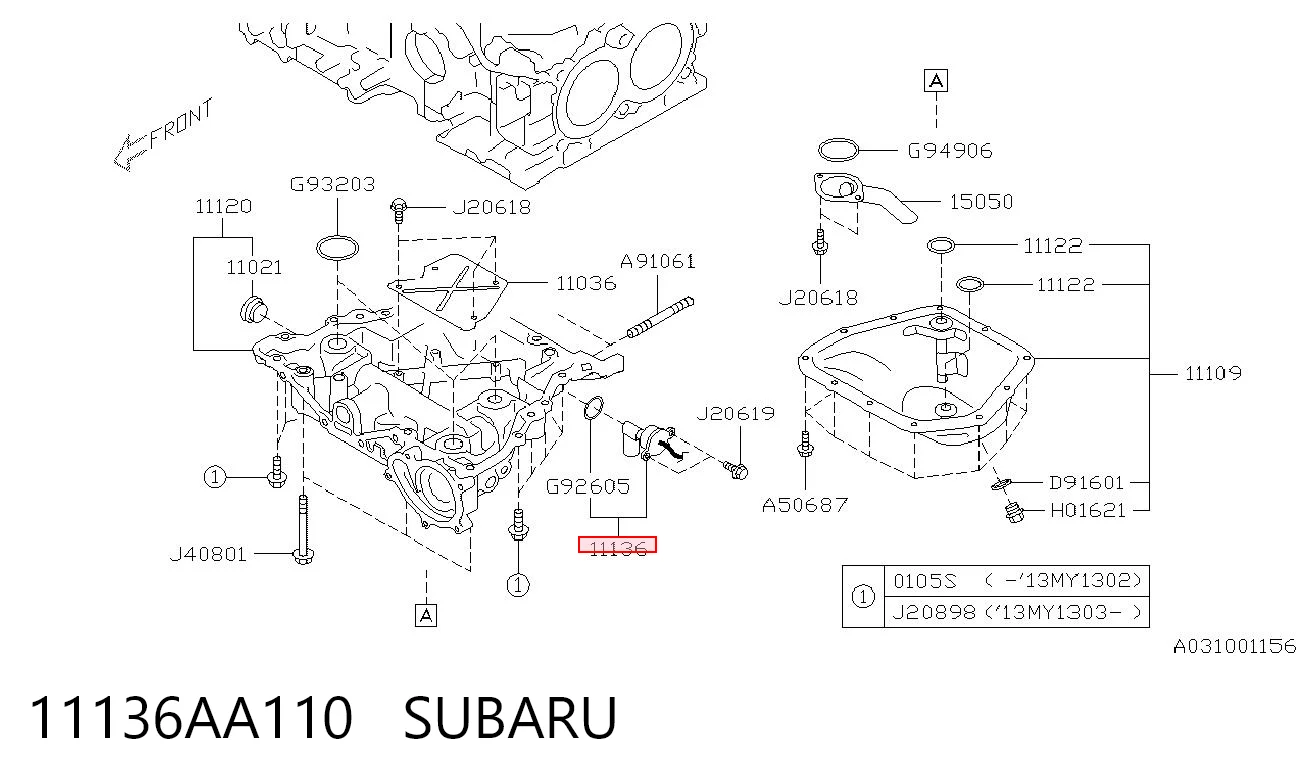 11136AA110 Subaru 