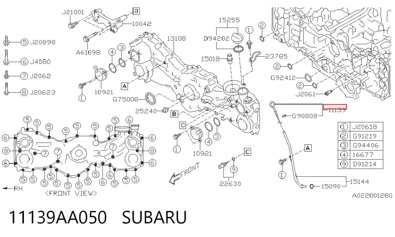 11139AA050 Subaru Щуп уровня масла