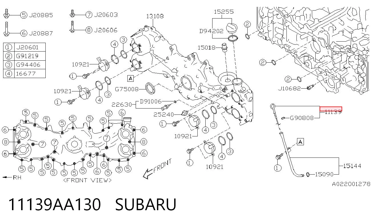 11139AA130 Subaru Щуп уровня масла