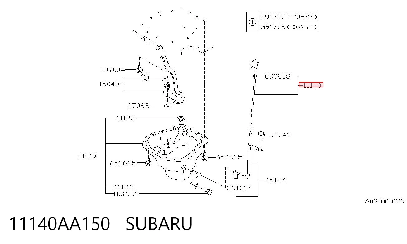 Индикатор уровня масла Subaru Outback III универсал (B13, BP) (2003 - 2009) цена, от 6.10 USD