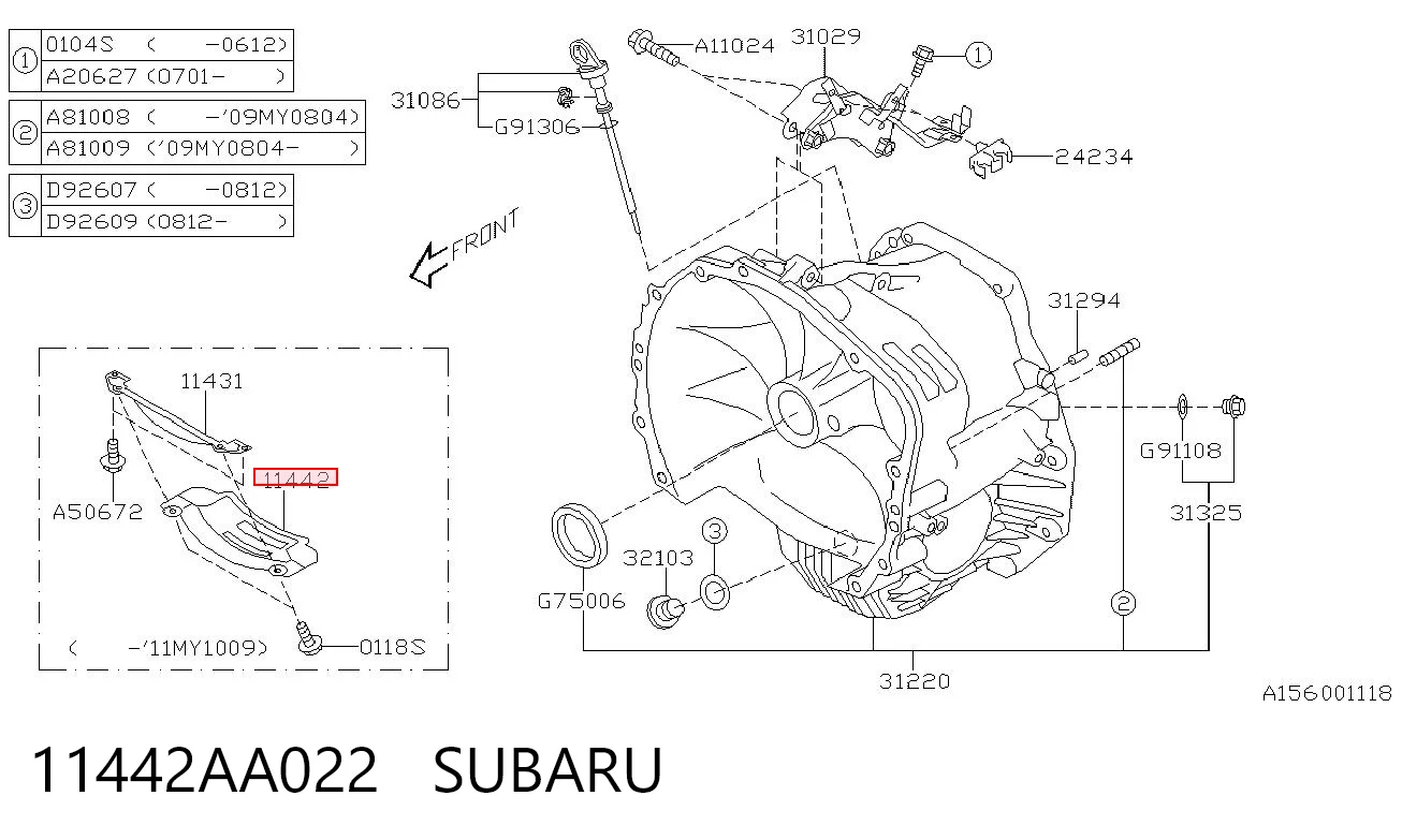 11442AA022 Subaru 