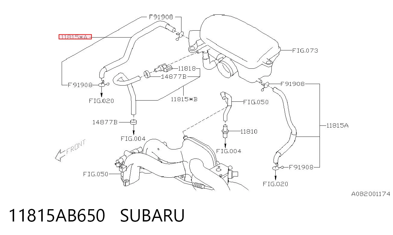11815AB650 Subaru Шланг для удаления воздуха
