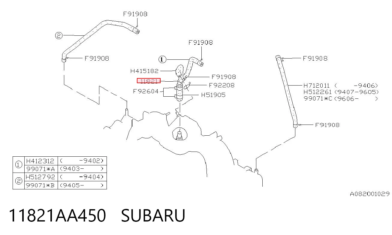 11821AA450 Subaru 