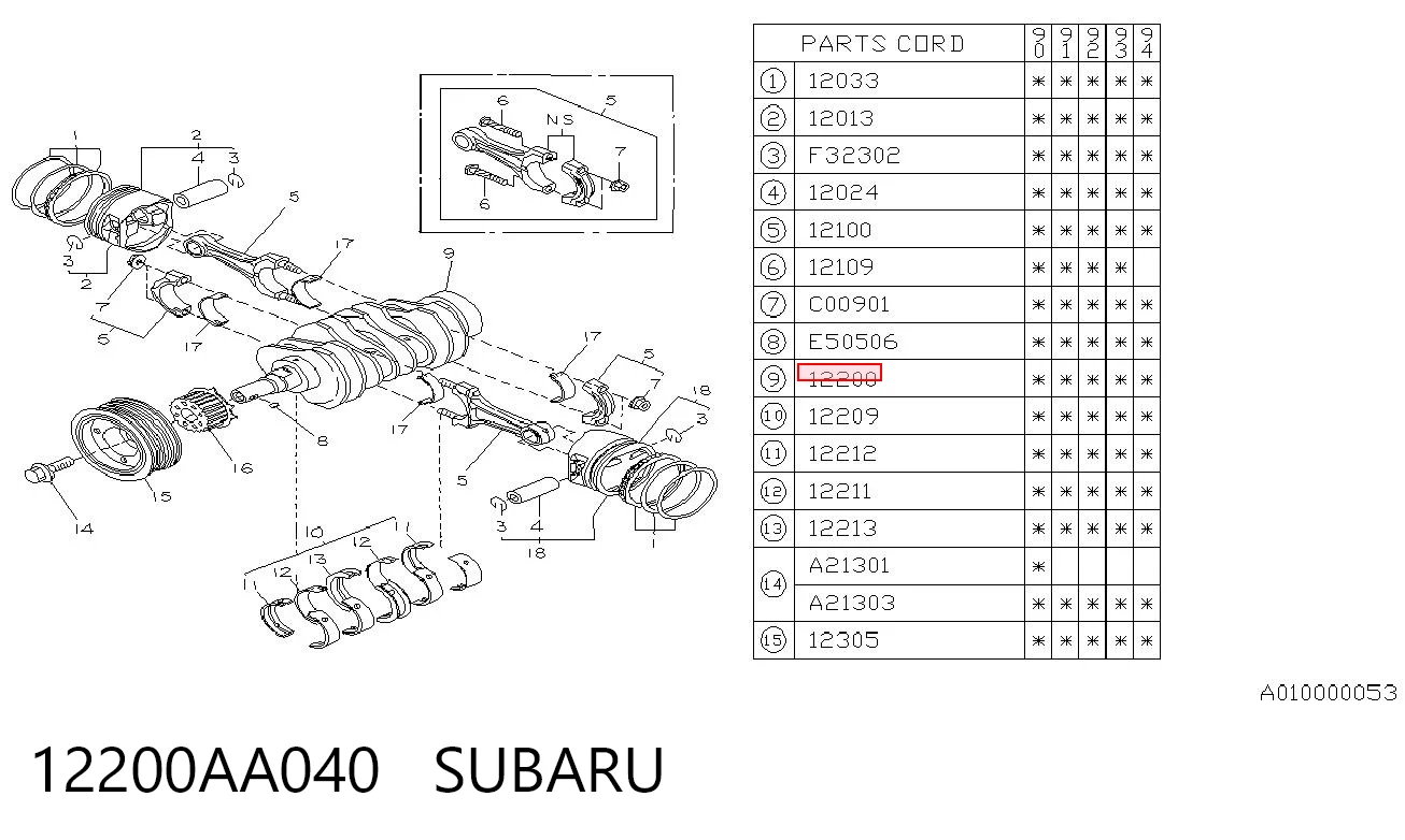 12200AA040 Subaru