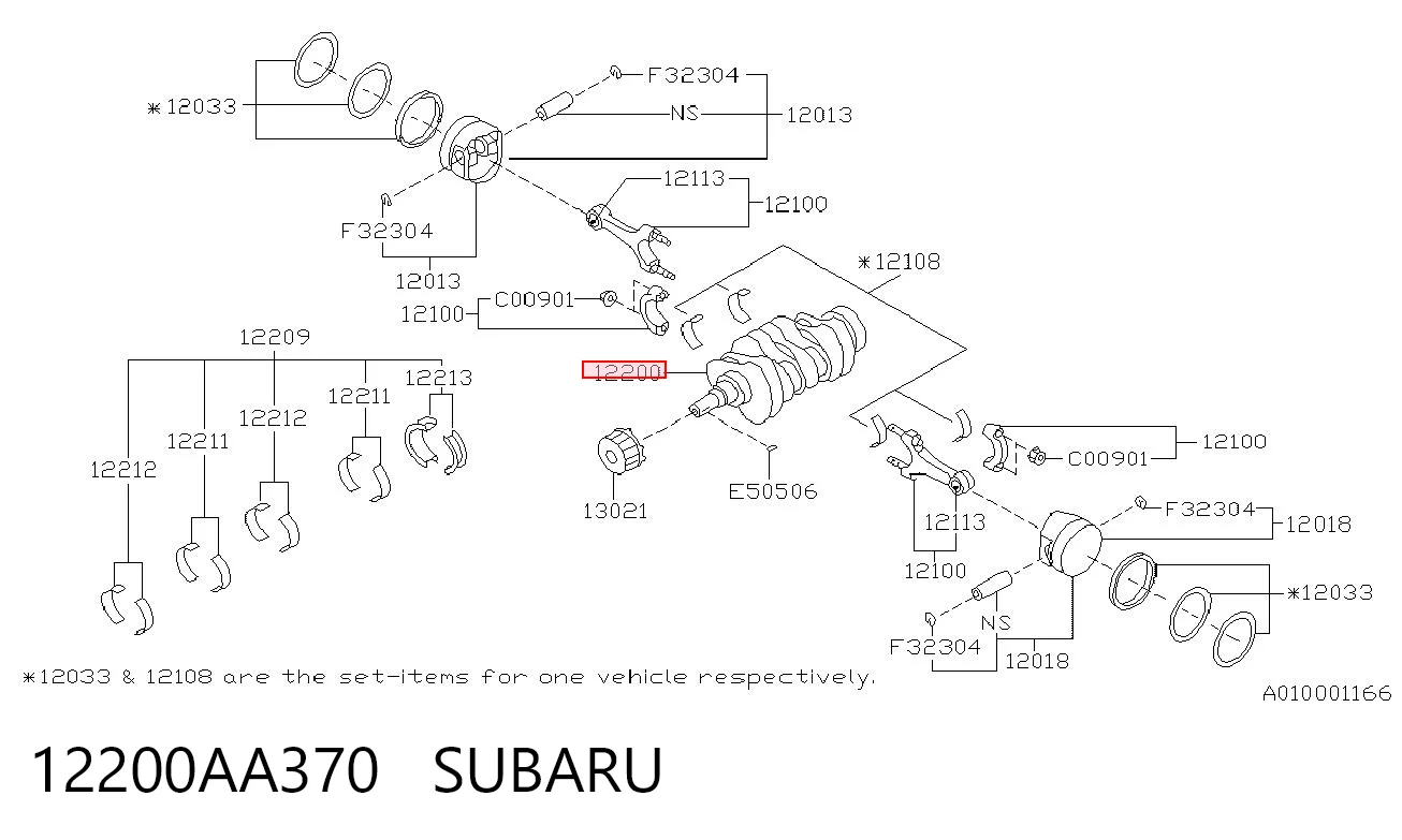 Вал коленчатый и маховик Subaru Impreza III хэтчбек (GH) (2007 - 2011) цена, от 253.39 USD