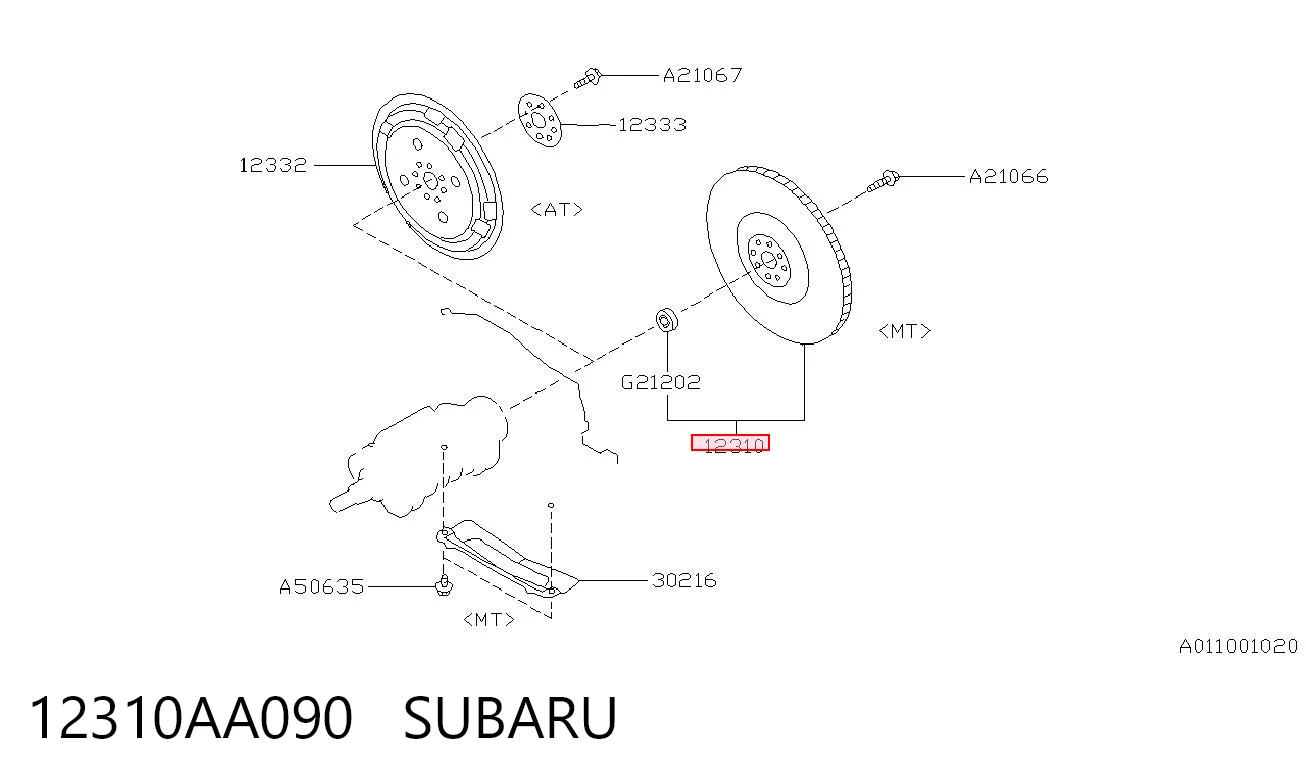 12310AA090 Subaru Демпферный маховик